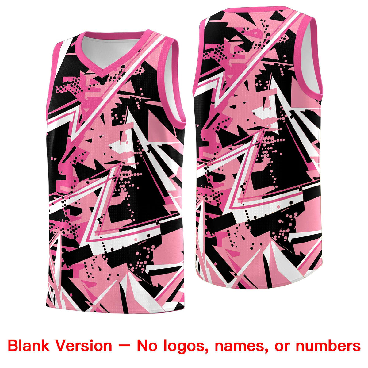 Custom Youth Basketball Jerseys Light Pink Rose Red Abstract Graffiti Personalized Team Name &amp; Number