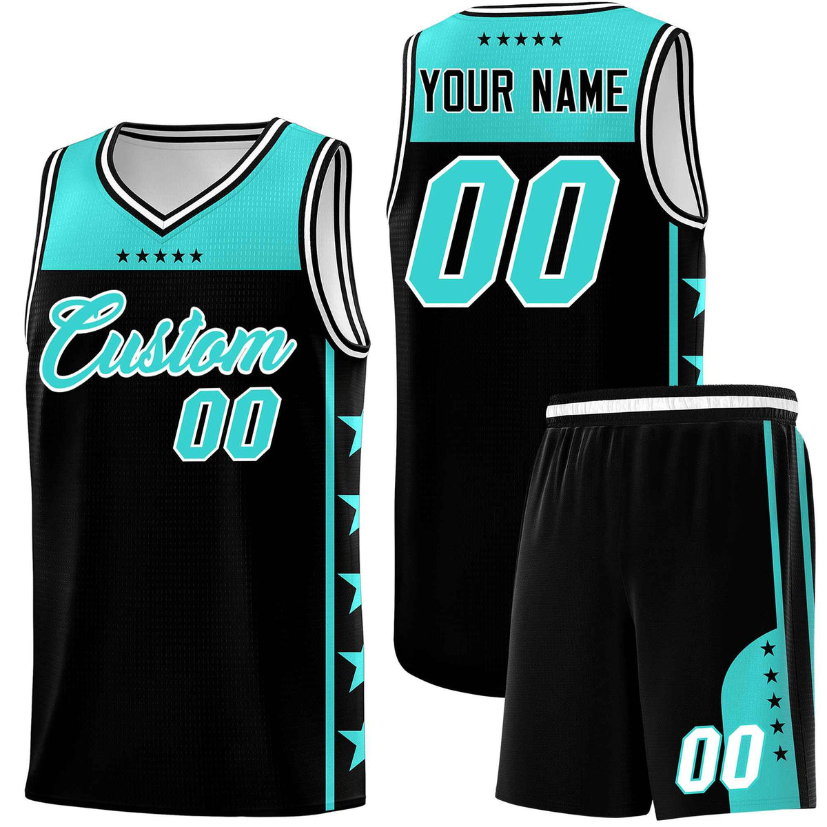 Custom Black Bright Green Color Block Sets Sports Uniform Basketball Jersey