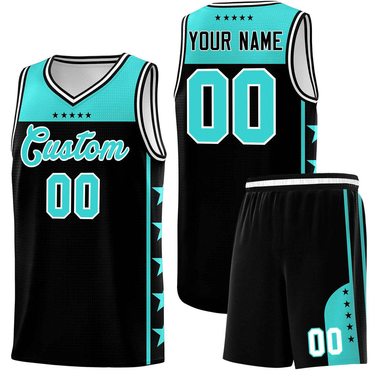 Custom Black Bright Green Color Block Sets Sports Uniform Basketball Jersey