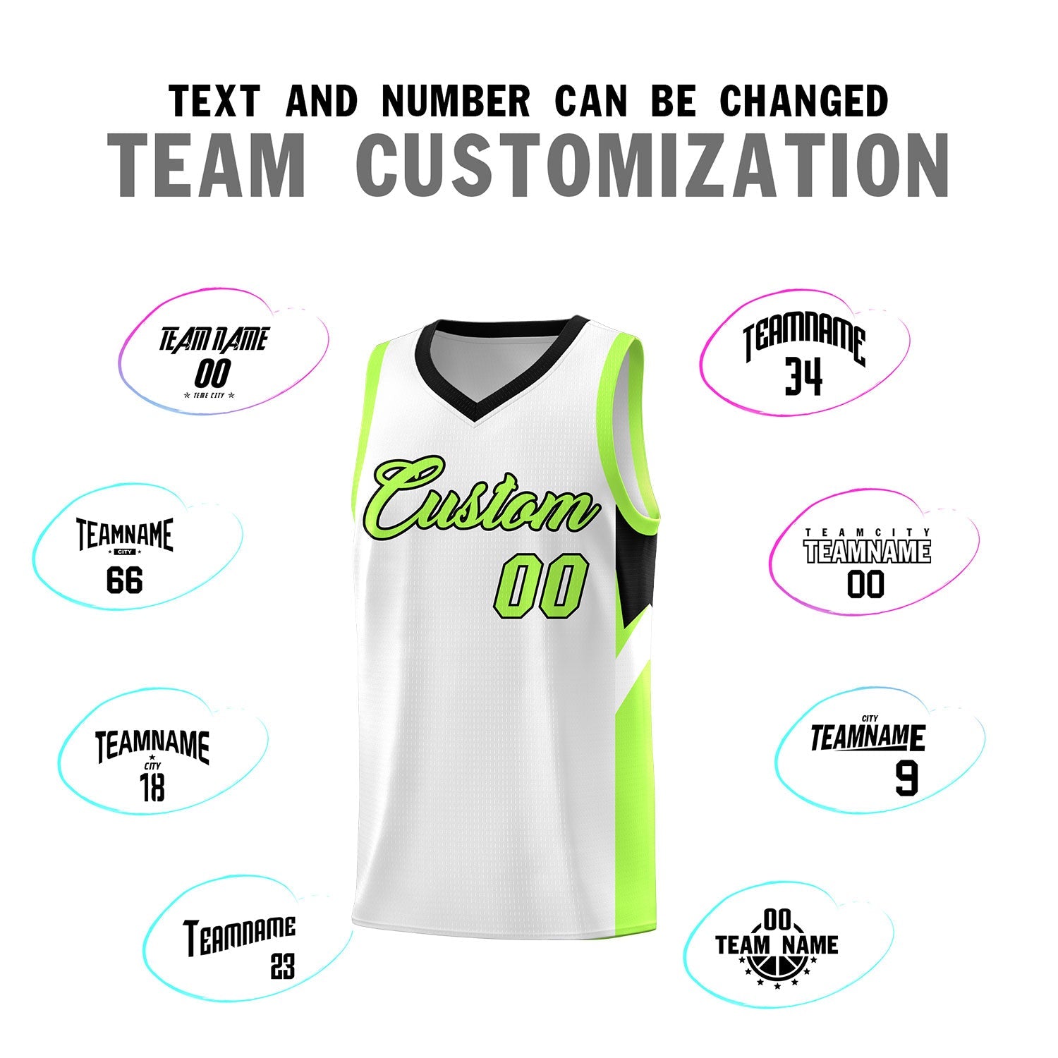 Custom White Black Side Design Sets Sports Uniform Basketball Jersey