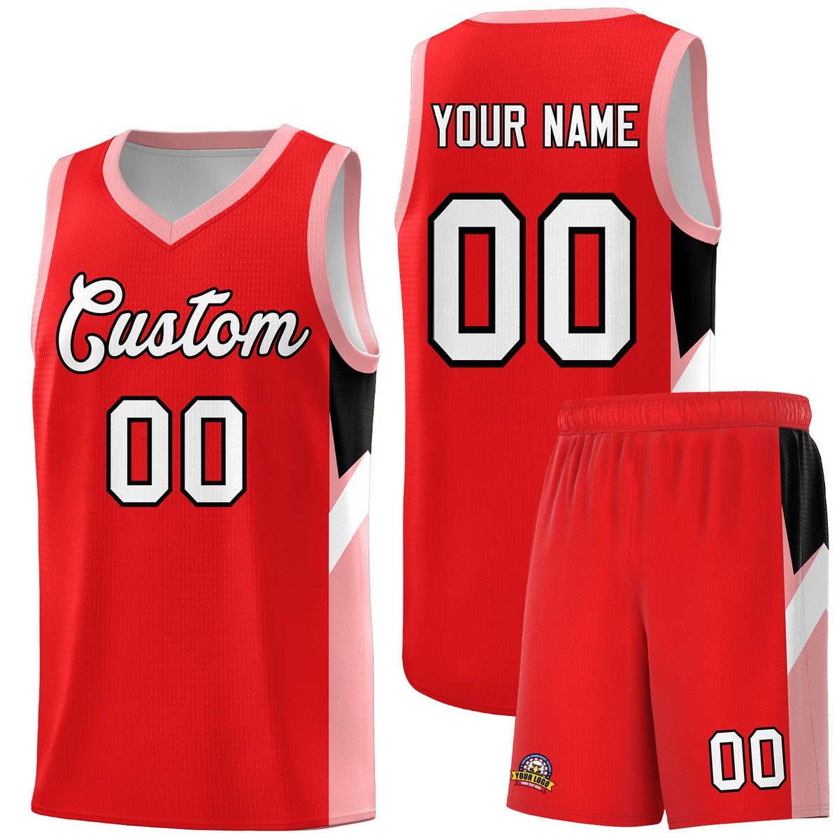 Custom Red Orange Side Design Sets Sports Uniform Basketball Jersey