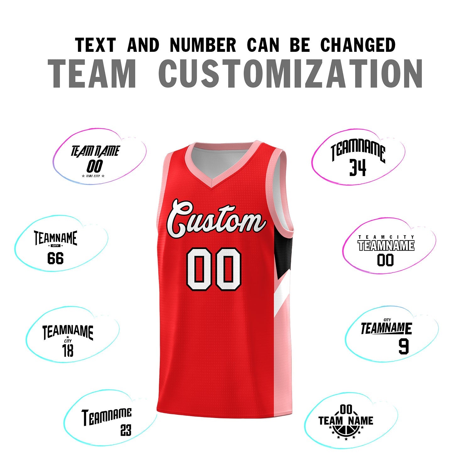 Custom Red Orange Side Design Sets Sports Uniform Basketball Jersey