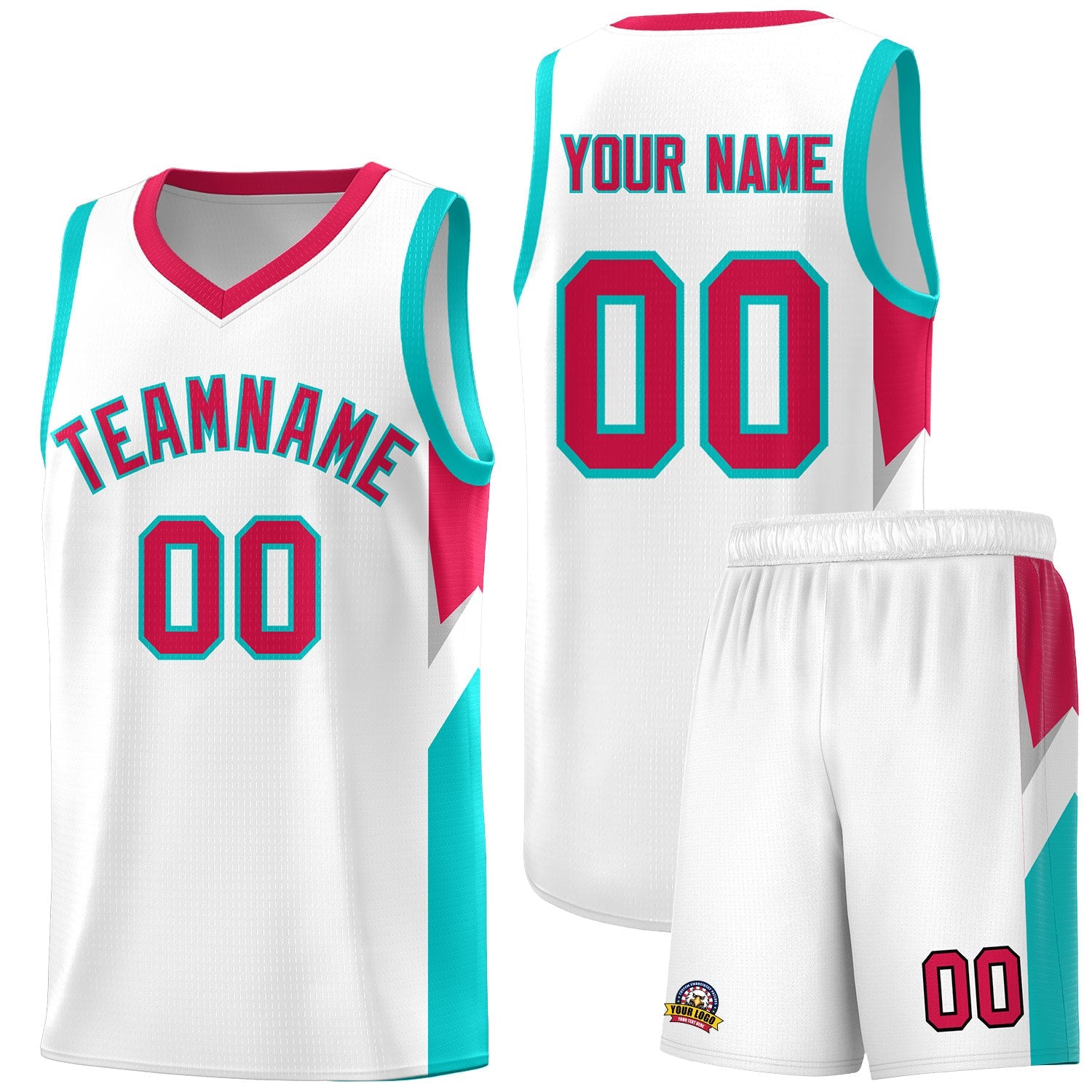 Custom White Red Side Design Sets Sports Uniform Basketball Jersey