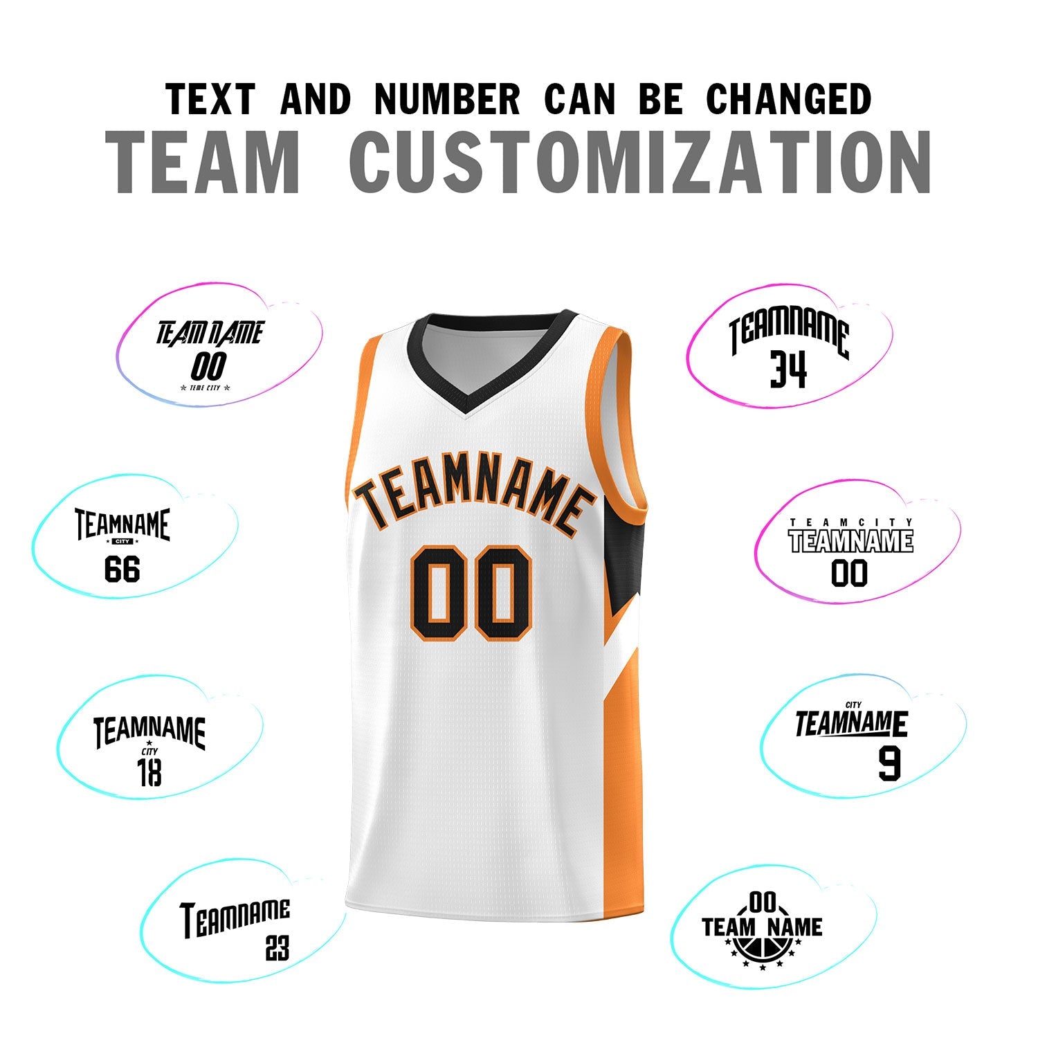 Custom White Black Side Design Sets Sports Uniform Basketball Jersey