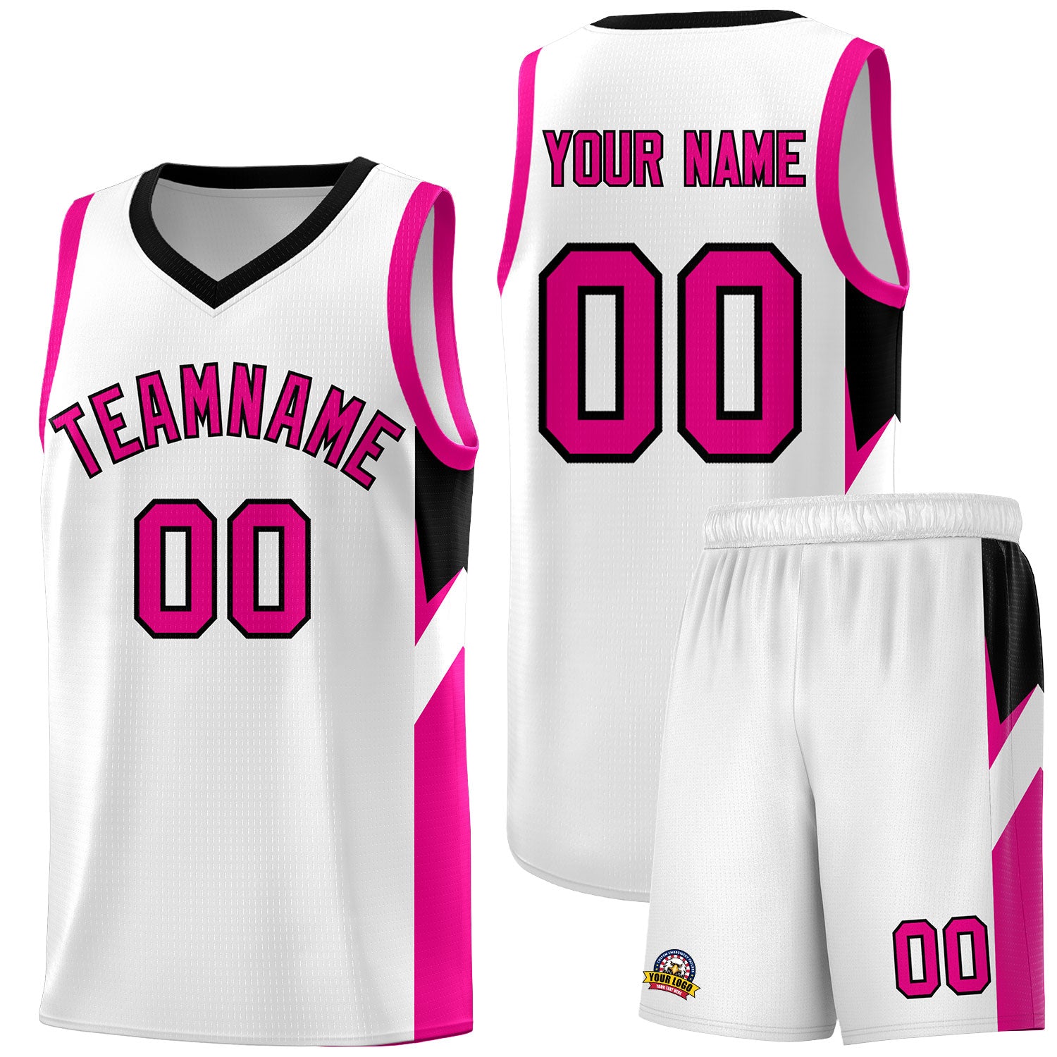 Custom White Black Side Design Sets Sports Uniform Basketball Jersey