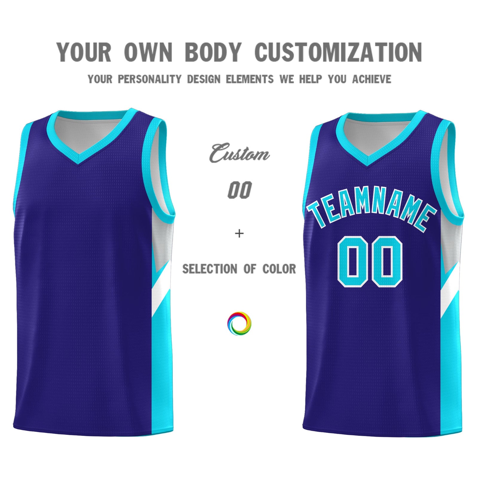 Custom Royal Sky Blue Side Design Sets Sports Uniform Basketball Jersey