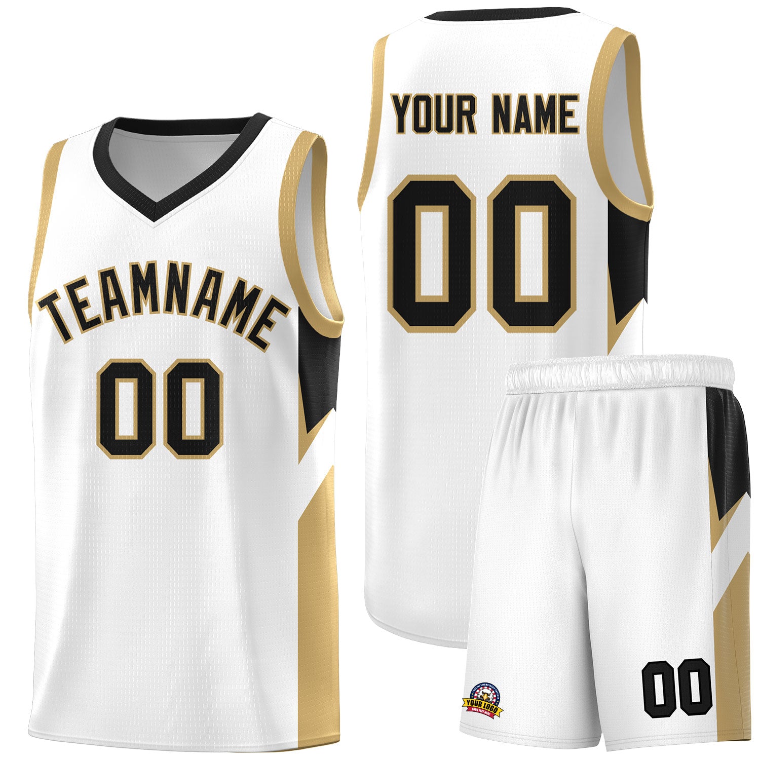 Custom White Black Side Design Sets Sports Uniform Basketball Jersey