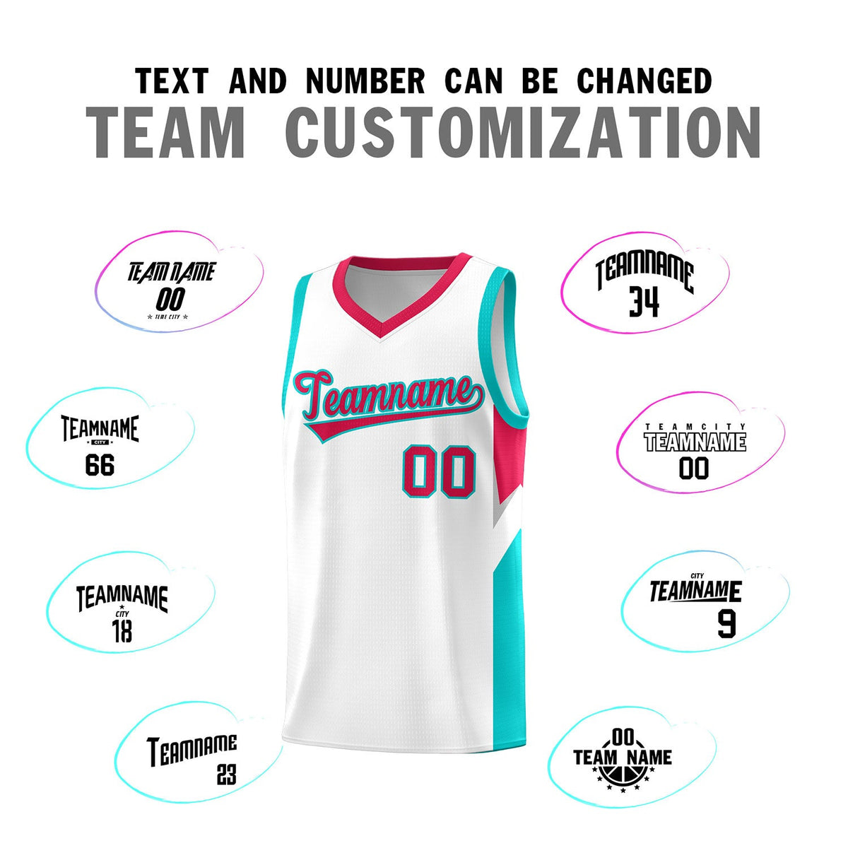 Custom White Red Side Design Sets Sports Uniform Basketball Jersey