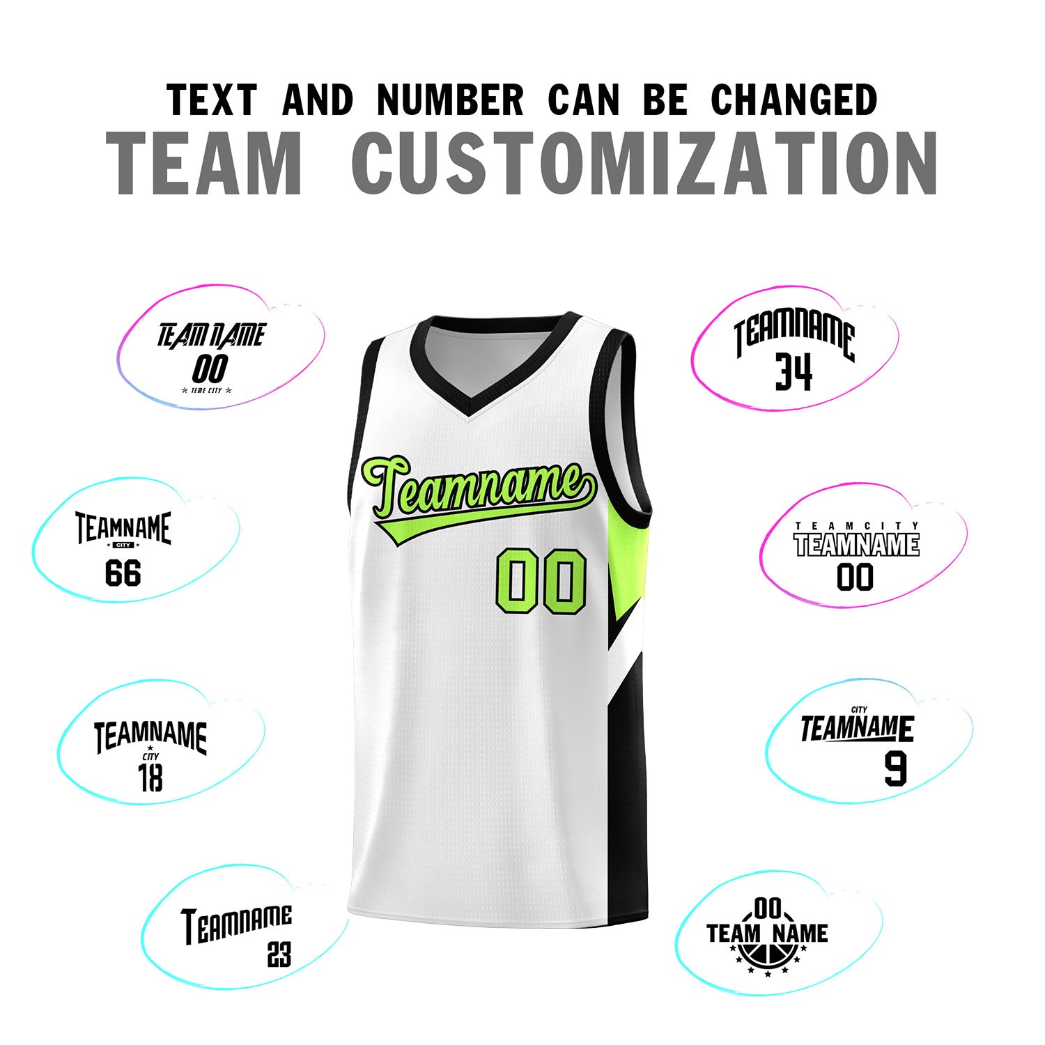Custom White Black Side Design Sets Sports Uniform Basketball Jersey