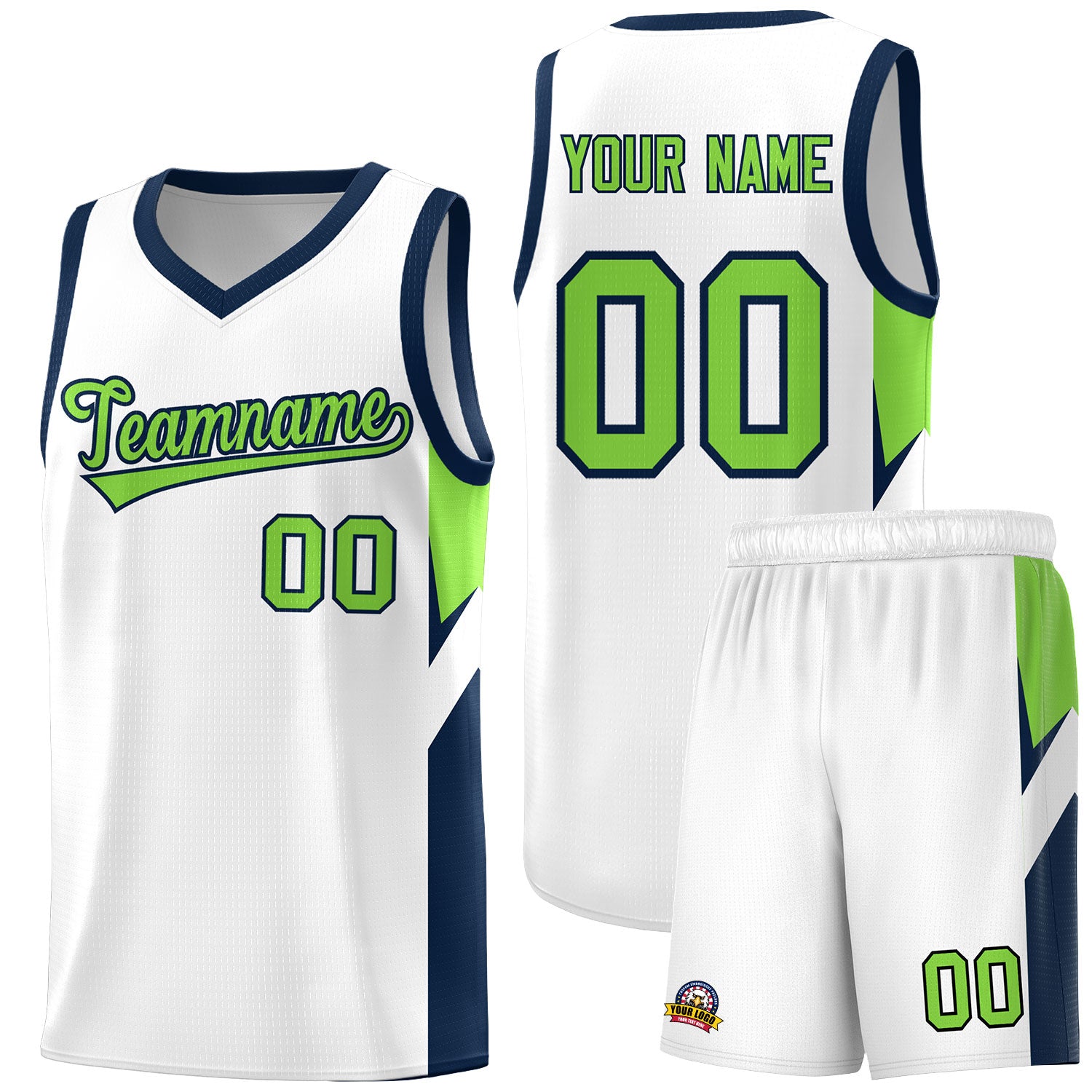 Custom White Navy Side Design Sets Sports Uniform Basketball Jersey