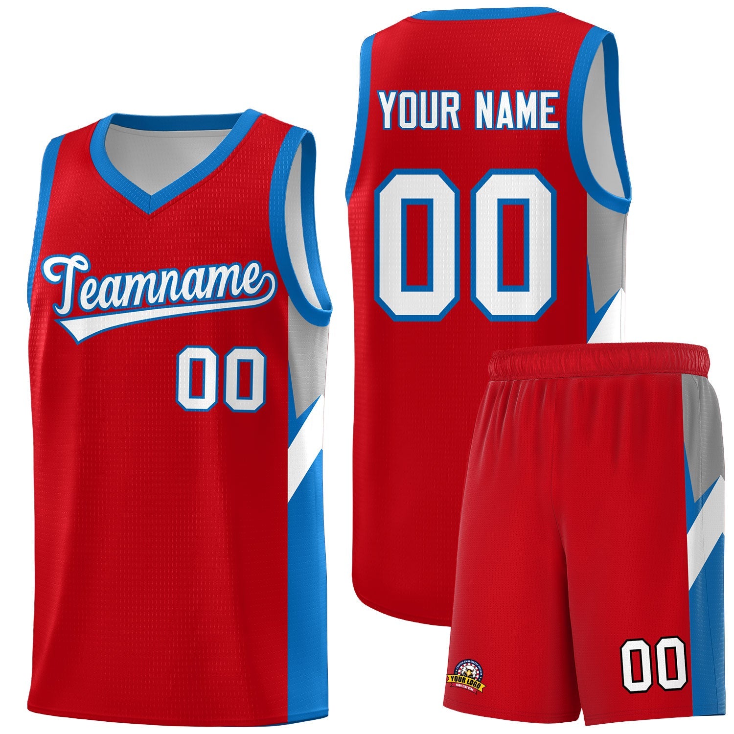 Custom Red Royal Side Design Sets Sports Uniform Basketball Jersey