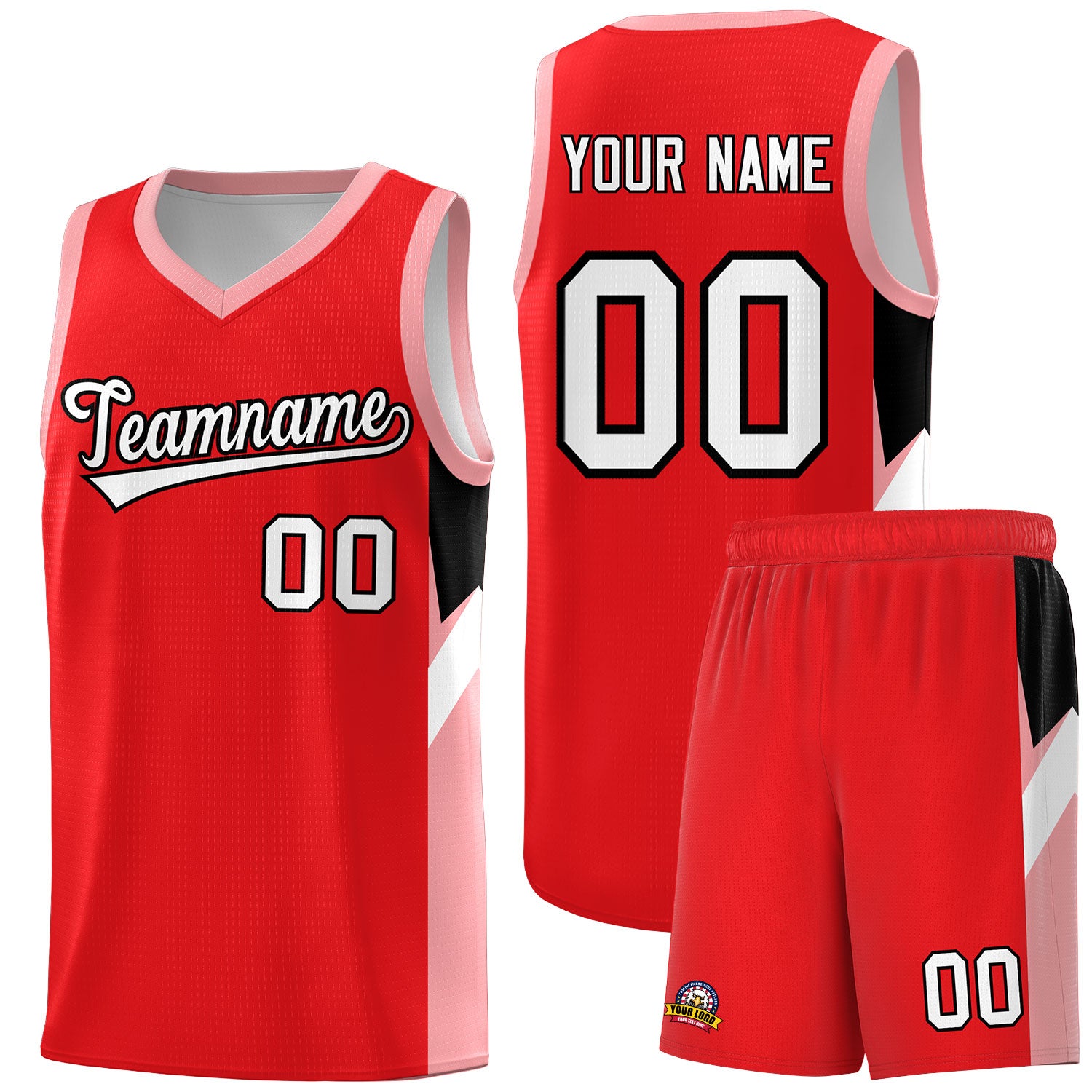 Custom Red Orange Side Design Sets Sports Uniform Basketball Jersey