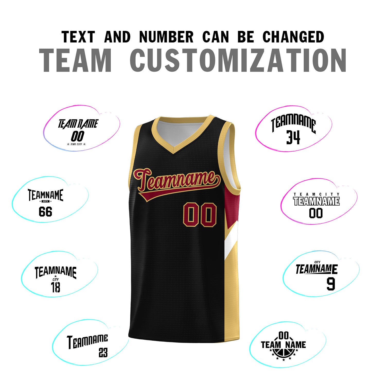 Custom Black Old Gold Side Design Sets Sports Uniform Basketball Jersey