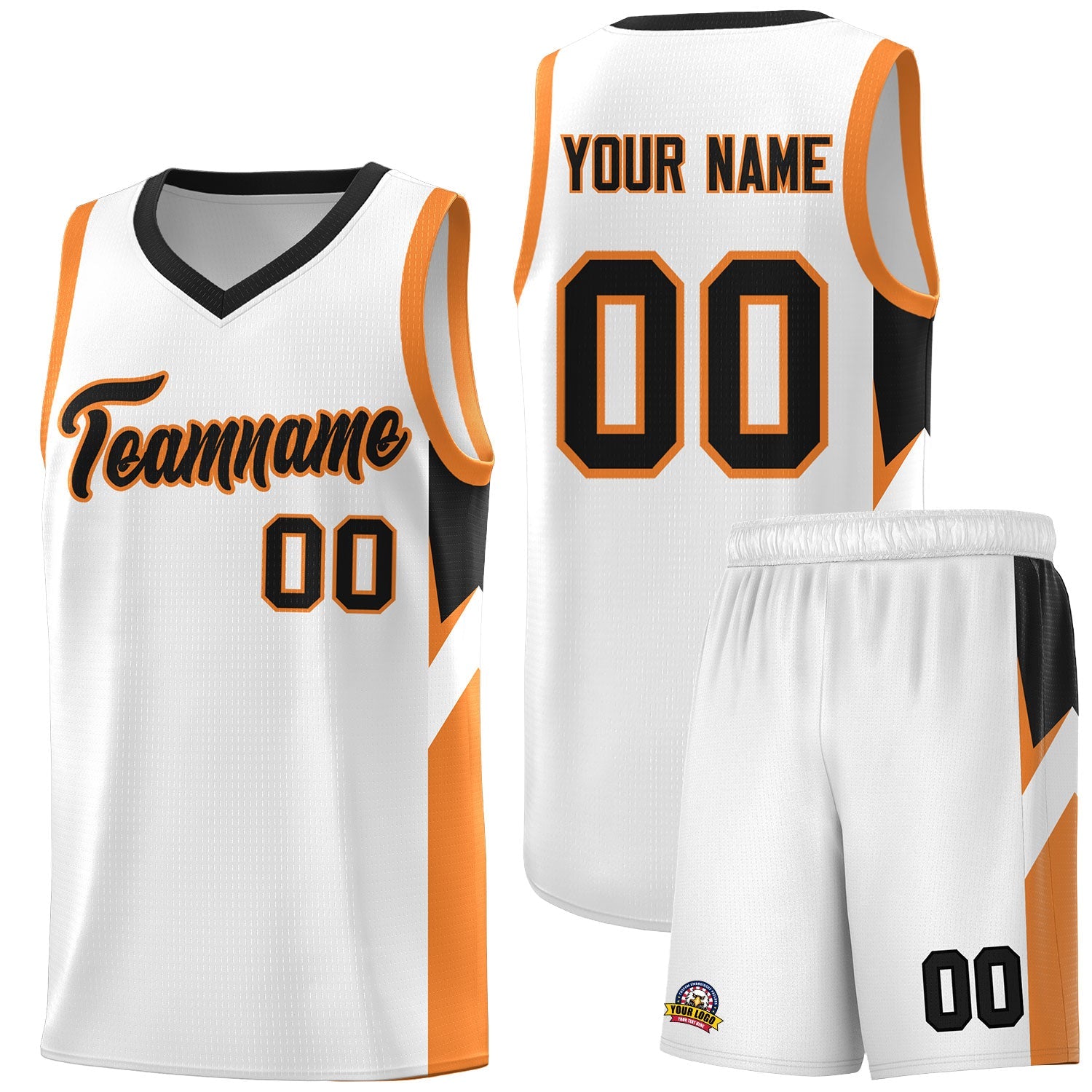 Custom White Black Side Design Sets Sports Uniform Basketball Jersey