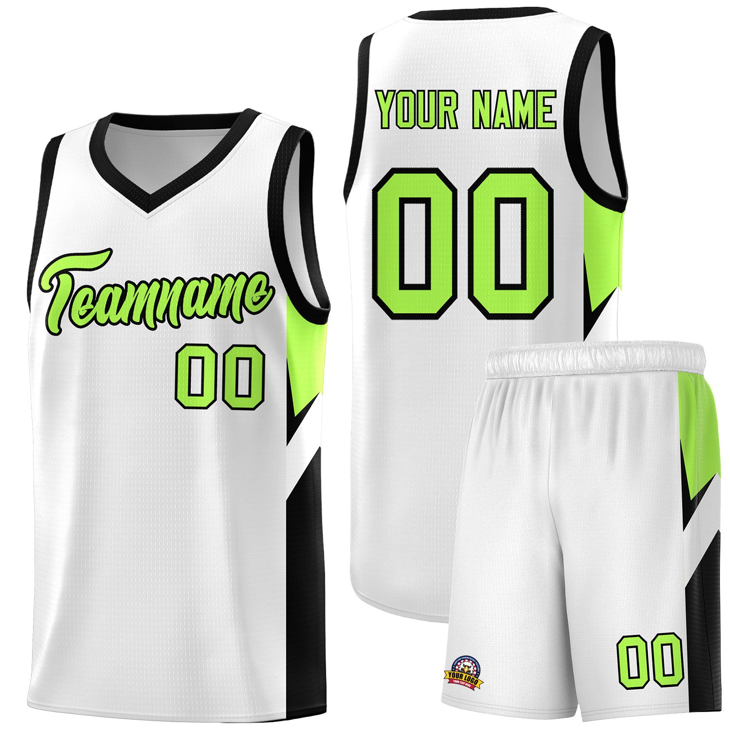 Custom White Black Side Design Sets Sports Uniform Basketball Jersey