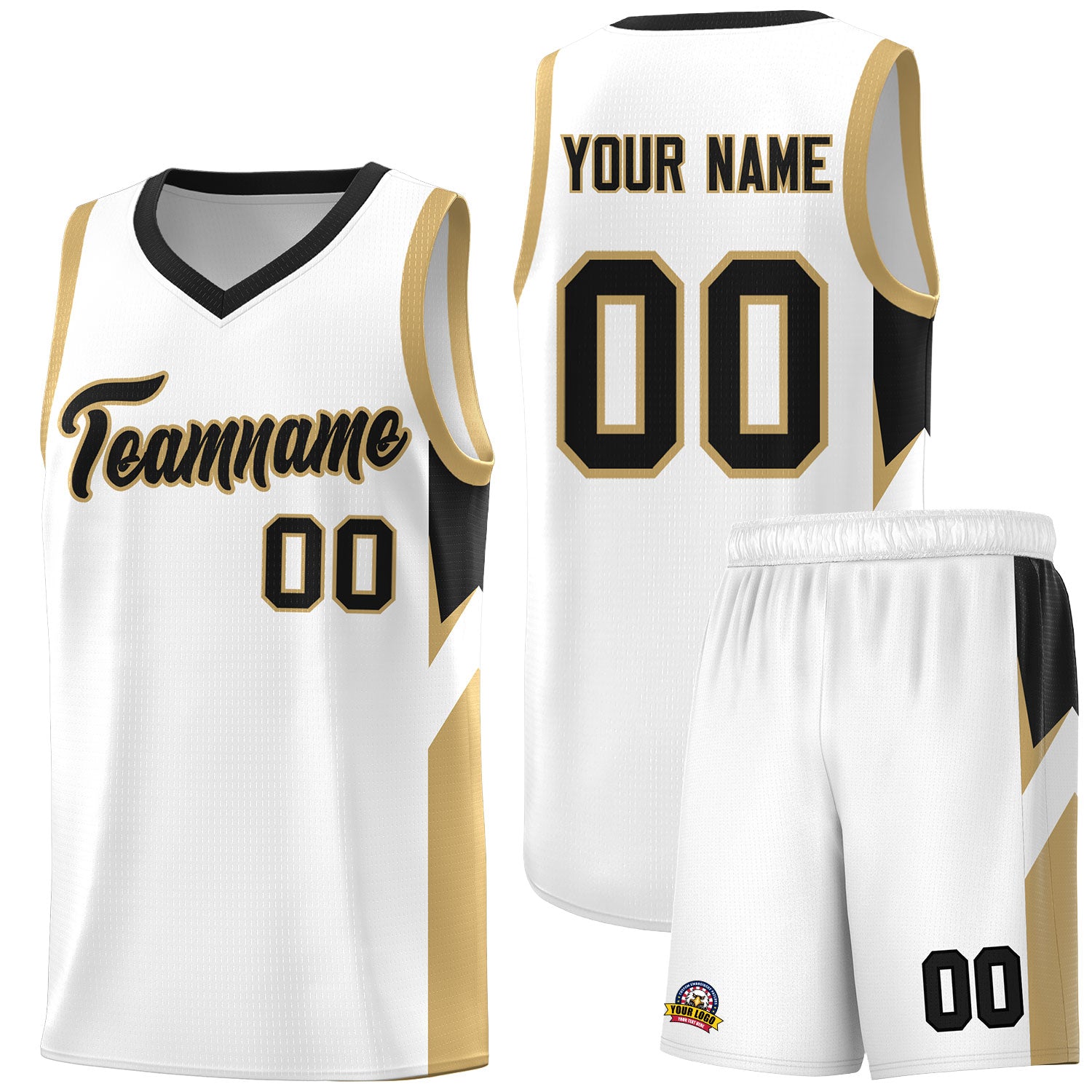 Custom White Black Side Design Sets Sports Uniform Basketball Jersey