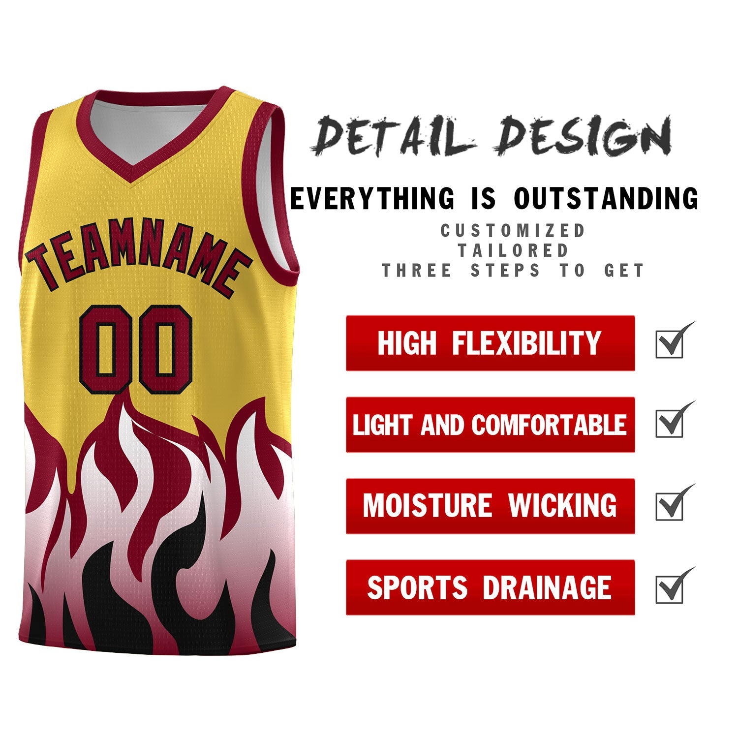 Custom Purple Crimson Hem Flame Pattern Fashion Sports Uniform Basketball Kits