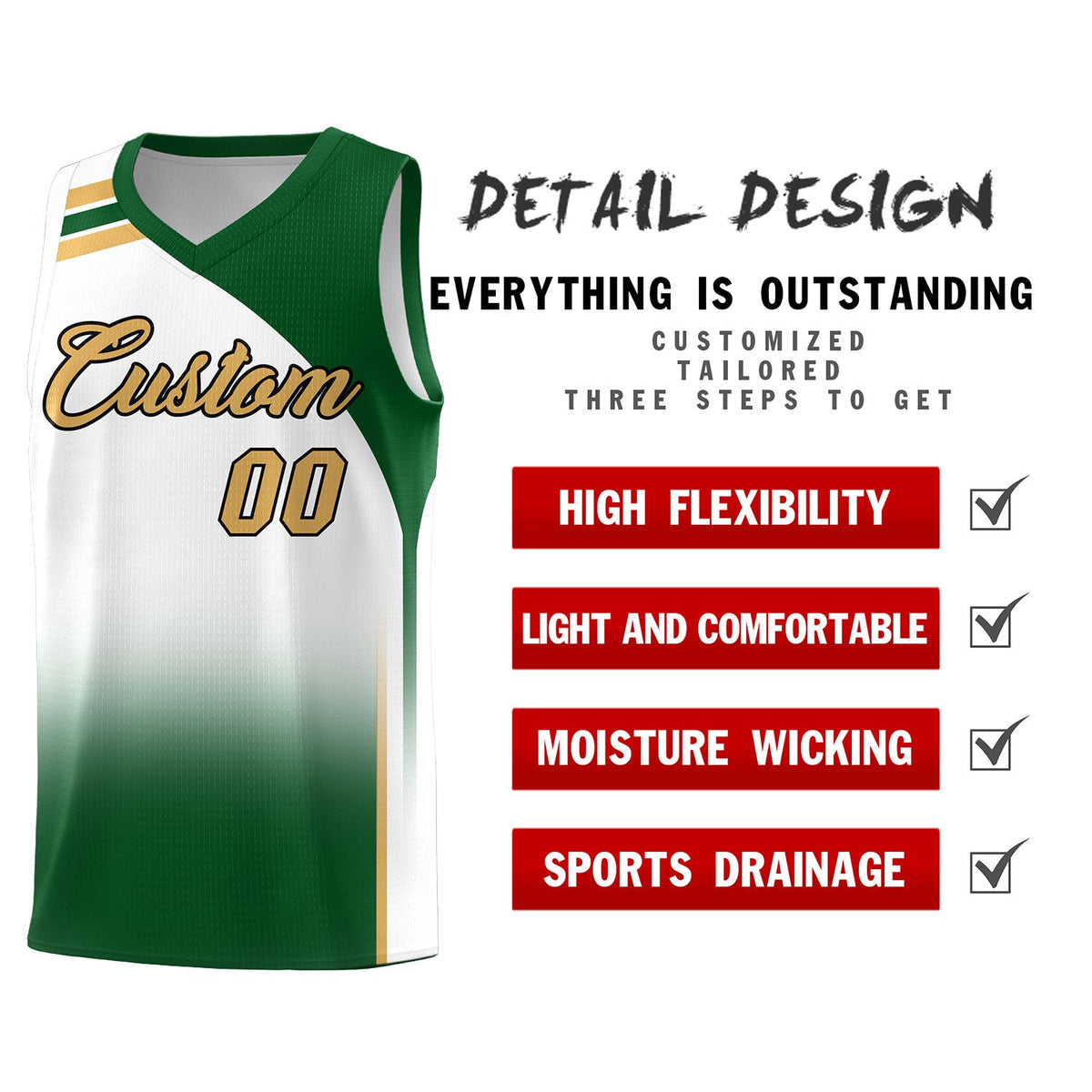 Custom White Teal Gradient Fashion Sets Sports Uniform Basketball Jersey