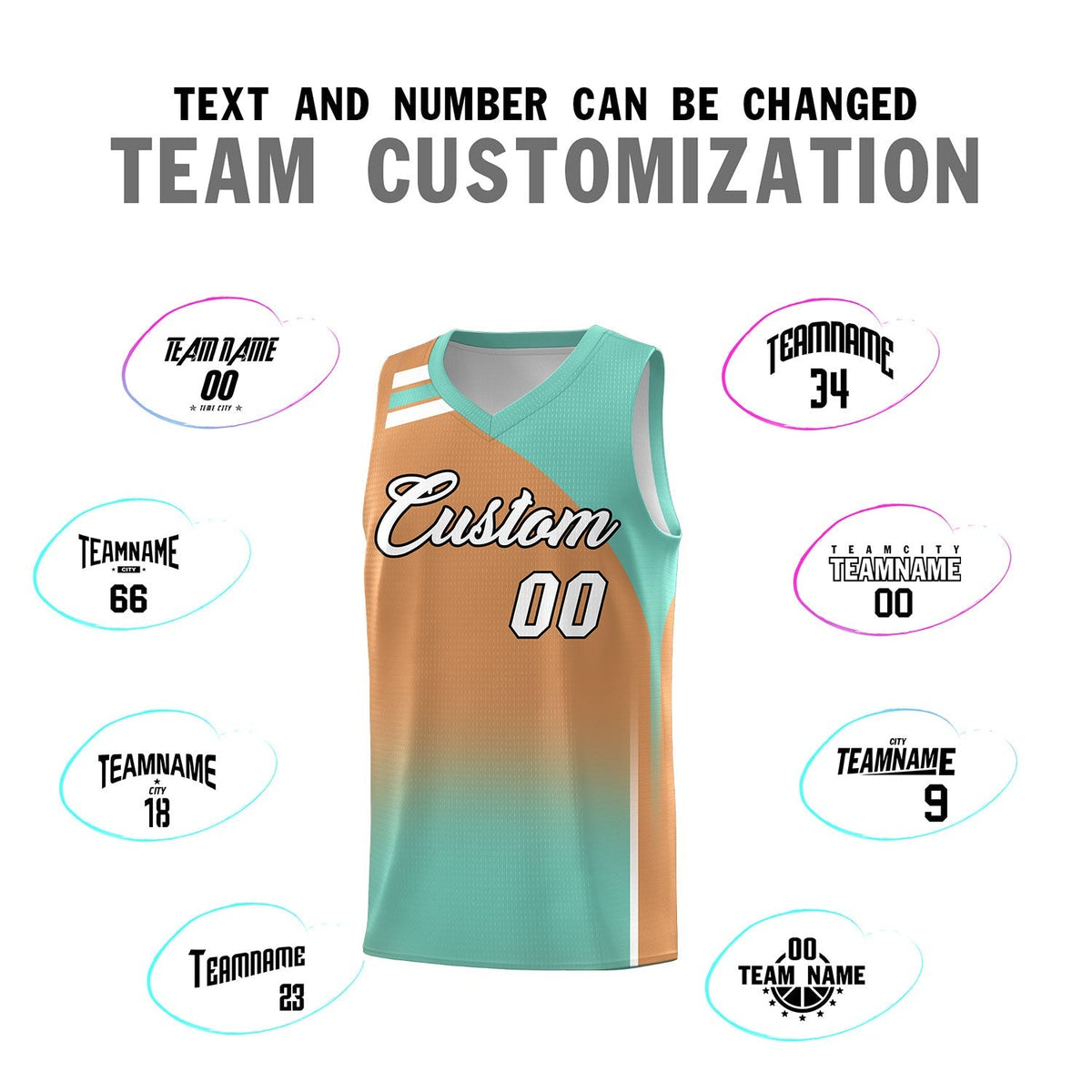 Custom Buckskin Brown Bright Green Gradient Fashion Sets Sports Uniform Basketball Jersey