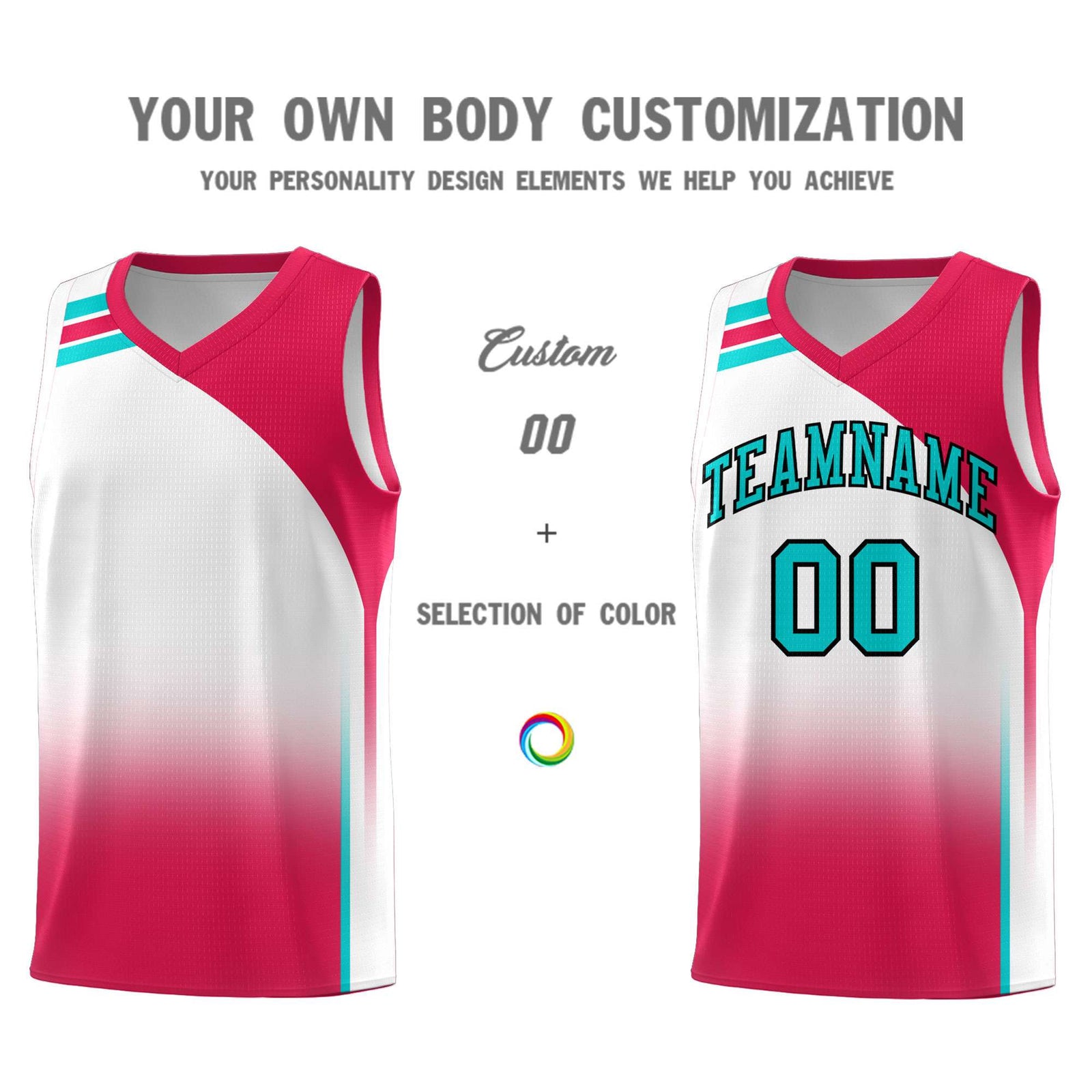 Custom White Red Gradient Fashion Sets Sports Uniform Basketball Jersey