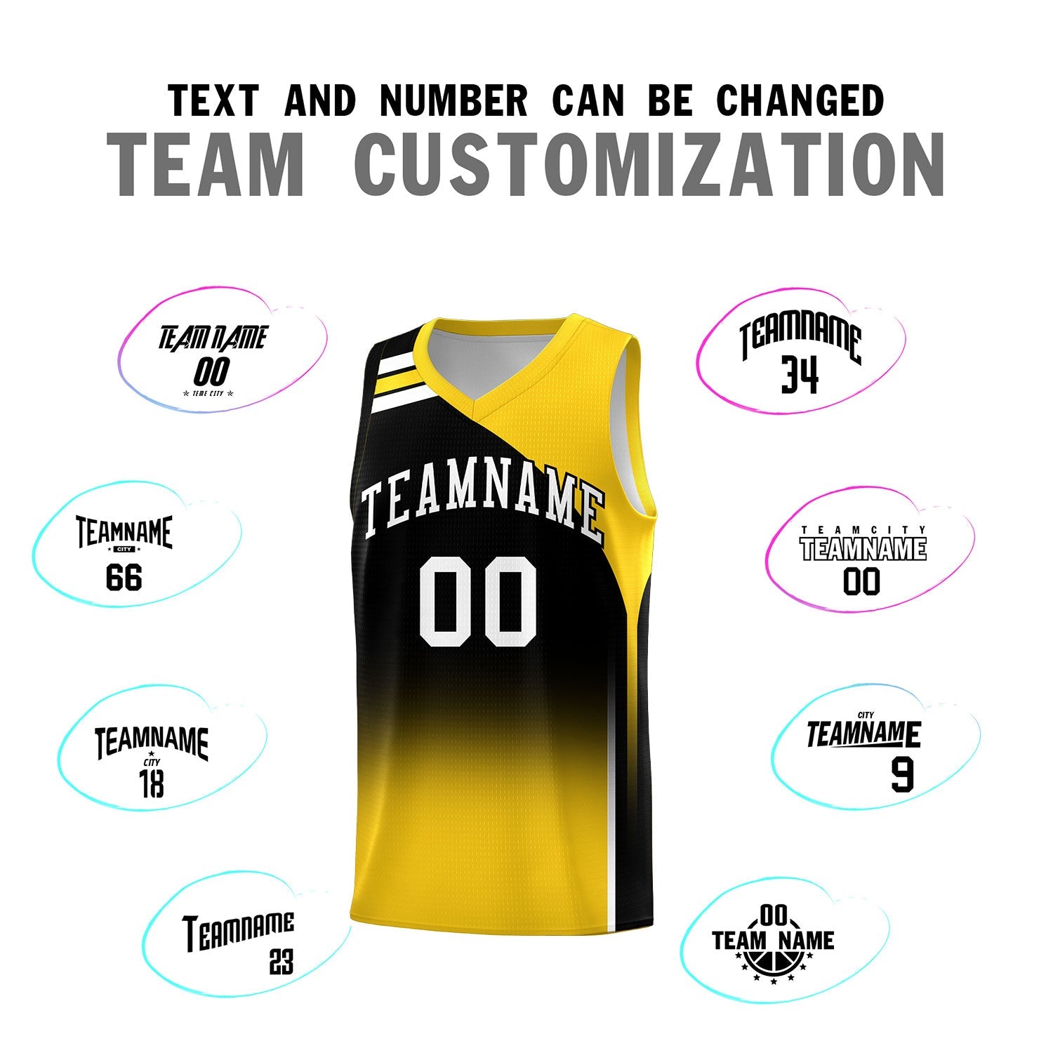 Custom Black Gold Gradient Fashion Sets Sports Uniform Basketball Jersey