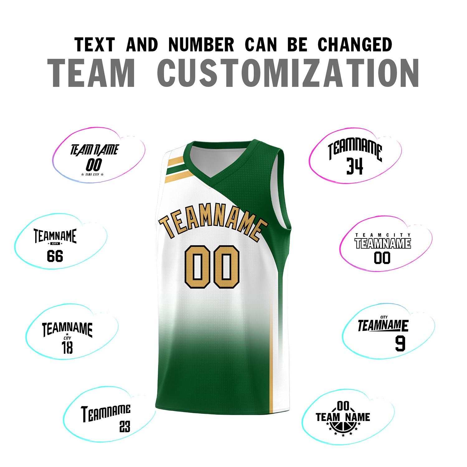 Custom White Teal Gradient Fashion Sets Sports Uniform Basketball Jersey