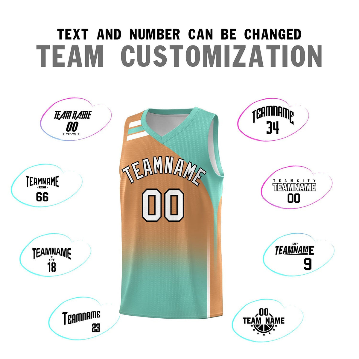 Custom Buckskin Brown Bright Green Gradient Fashion Sets Sports Uniform Basketball Jersey
