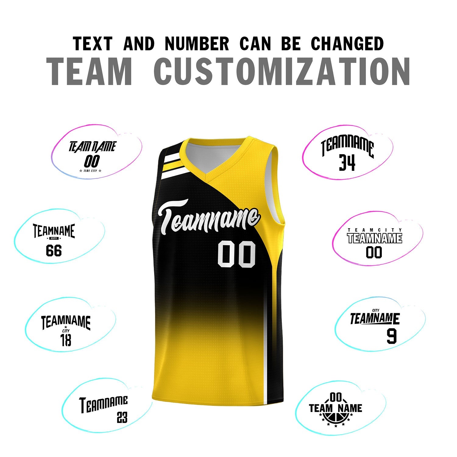 Custom Black Gold Gradient Fashion Sets Sports Uniform Basketball Jersey