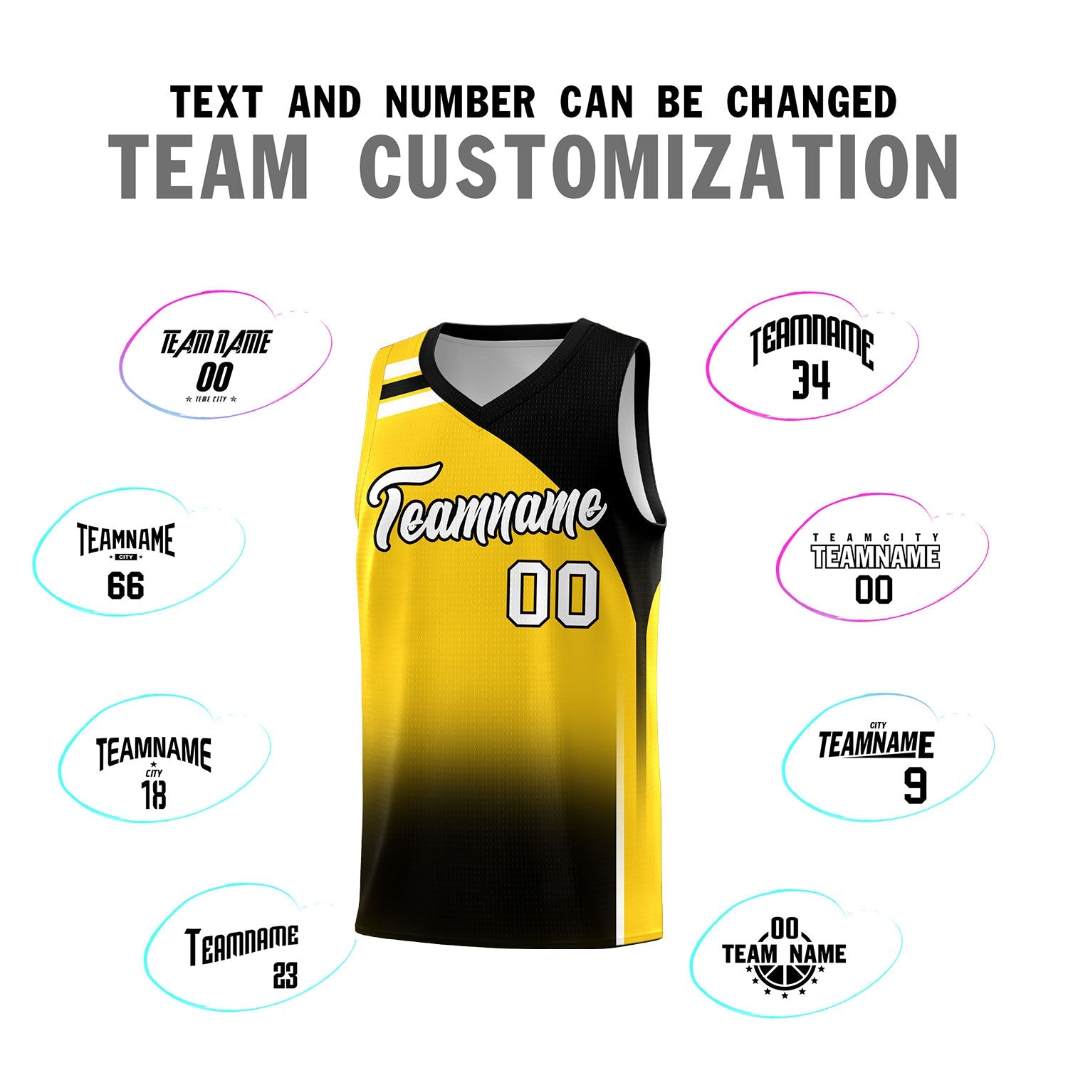 Custom Gold Black Gradient Fashion Sets Sports Uniform Basketball Jersey
