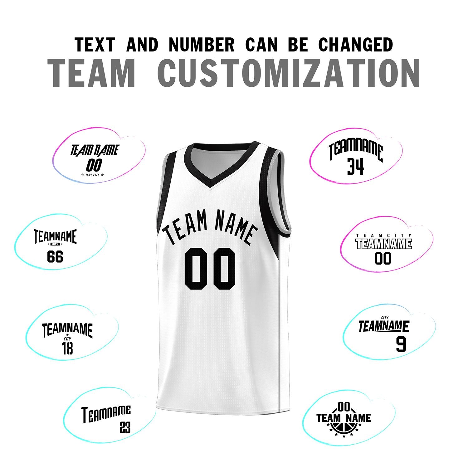 Custom White Black Sleeve Color Blocking Classic Sports Uniform Basketball Jersey