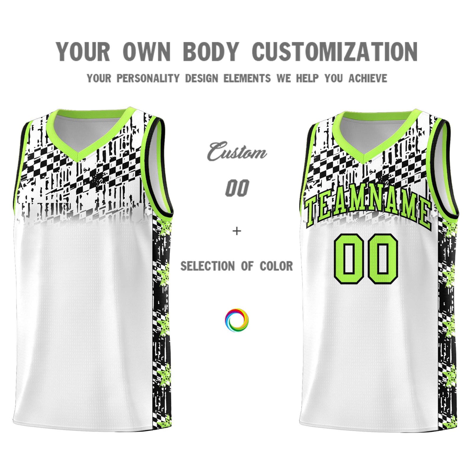 Custom White Mosaic Stars Pattern Sports Uniform Basketball Jersey