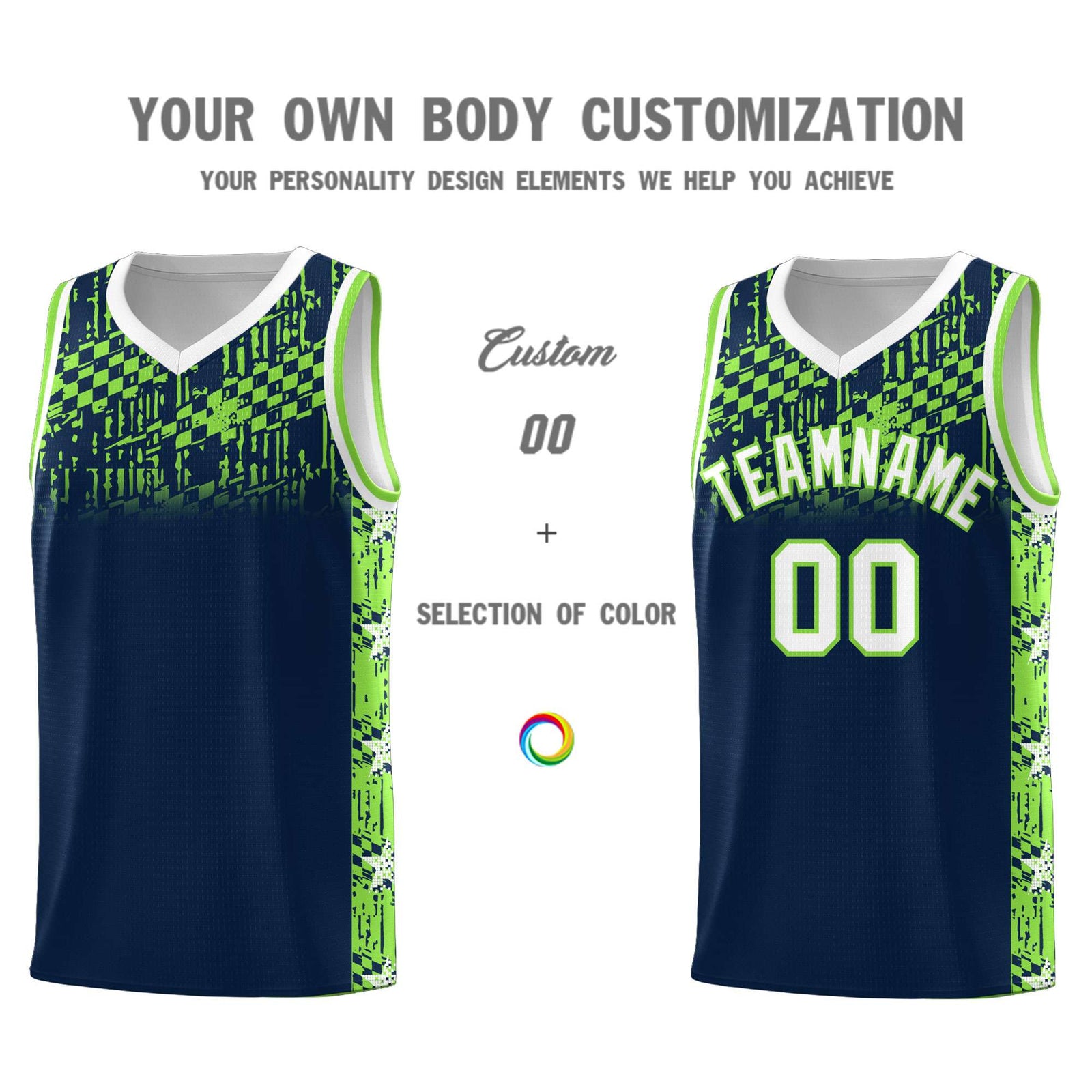 Custom Navy Mosaic Stars Pattern Sports Uniform Basketball Jersey