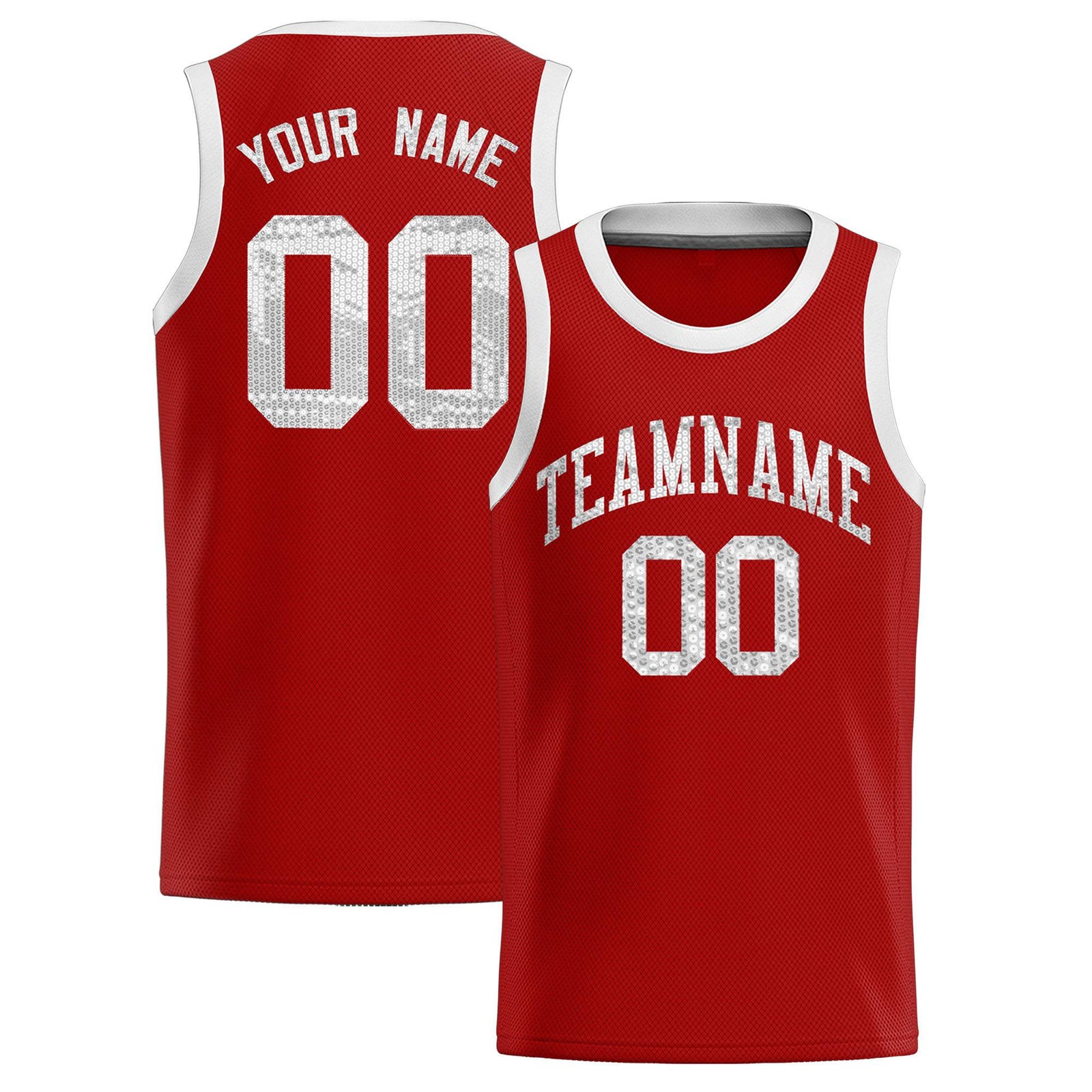 Custom Orange Sequined Tops Athletic Basketball Jersey