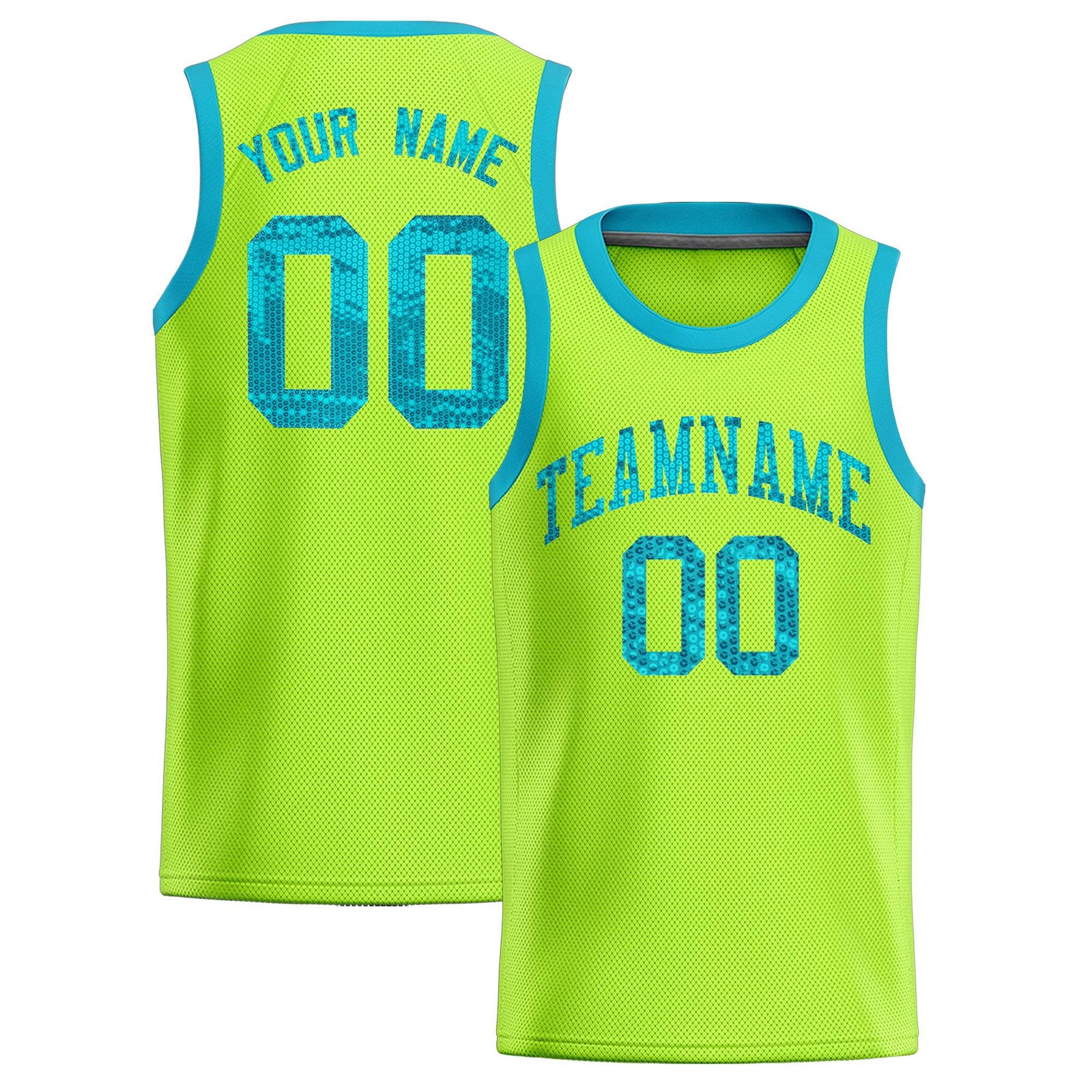 Custom Kelly Green Sequined Tops Athletic Basketball Jersey