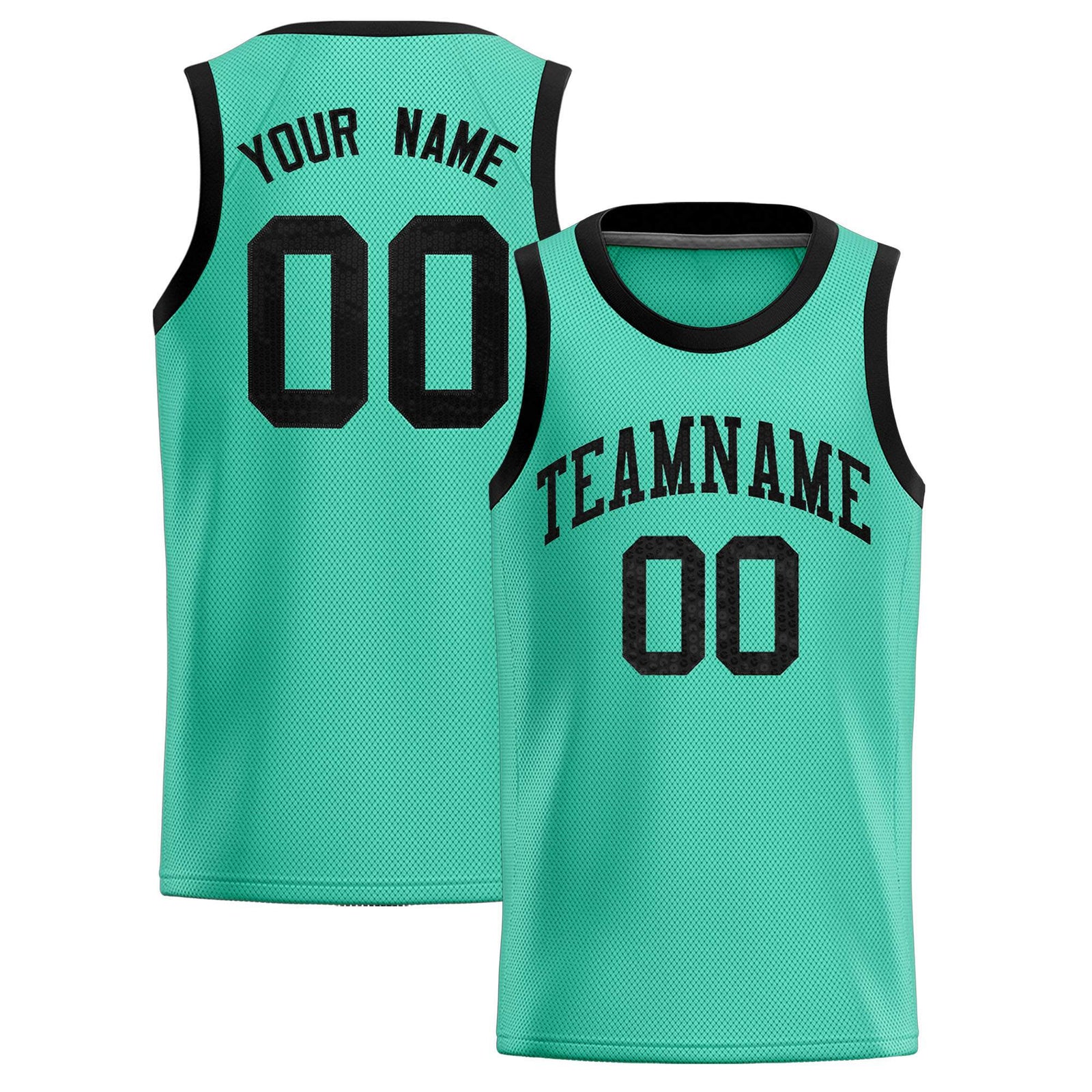 Custom Bright Green Sequined Tops Athletic Basketball Jersey