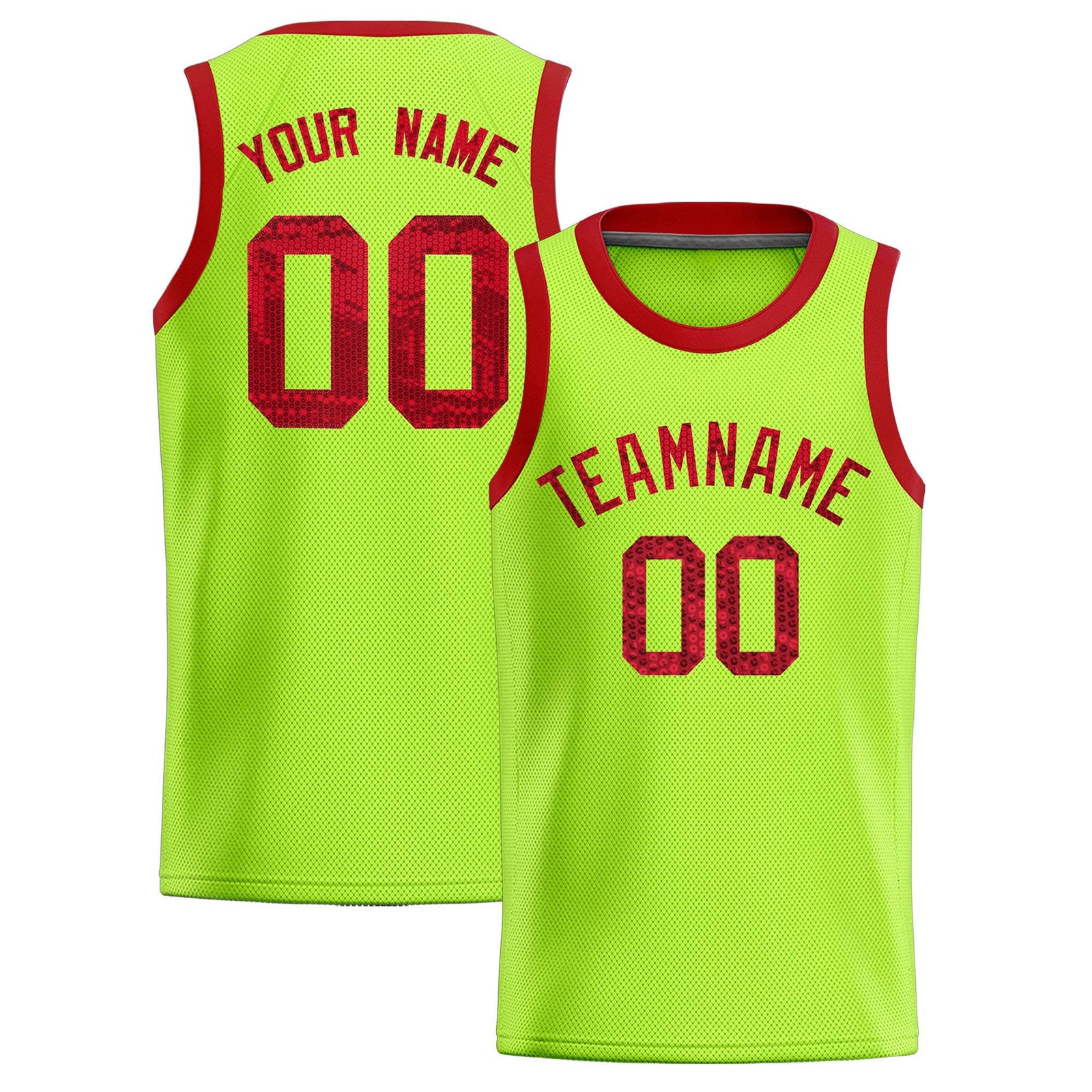 Custom Kelly Green Sequined Tops Athletic Basketball Jersey