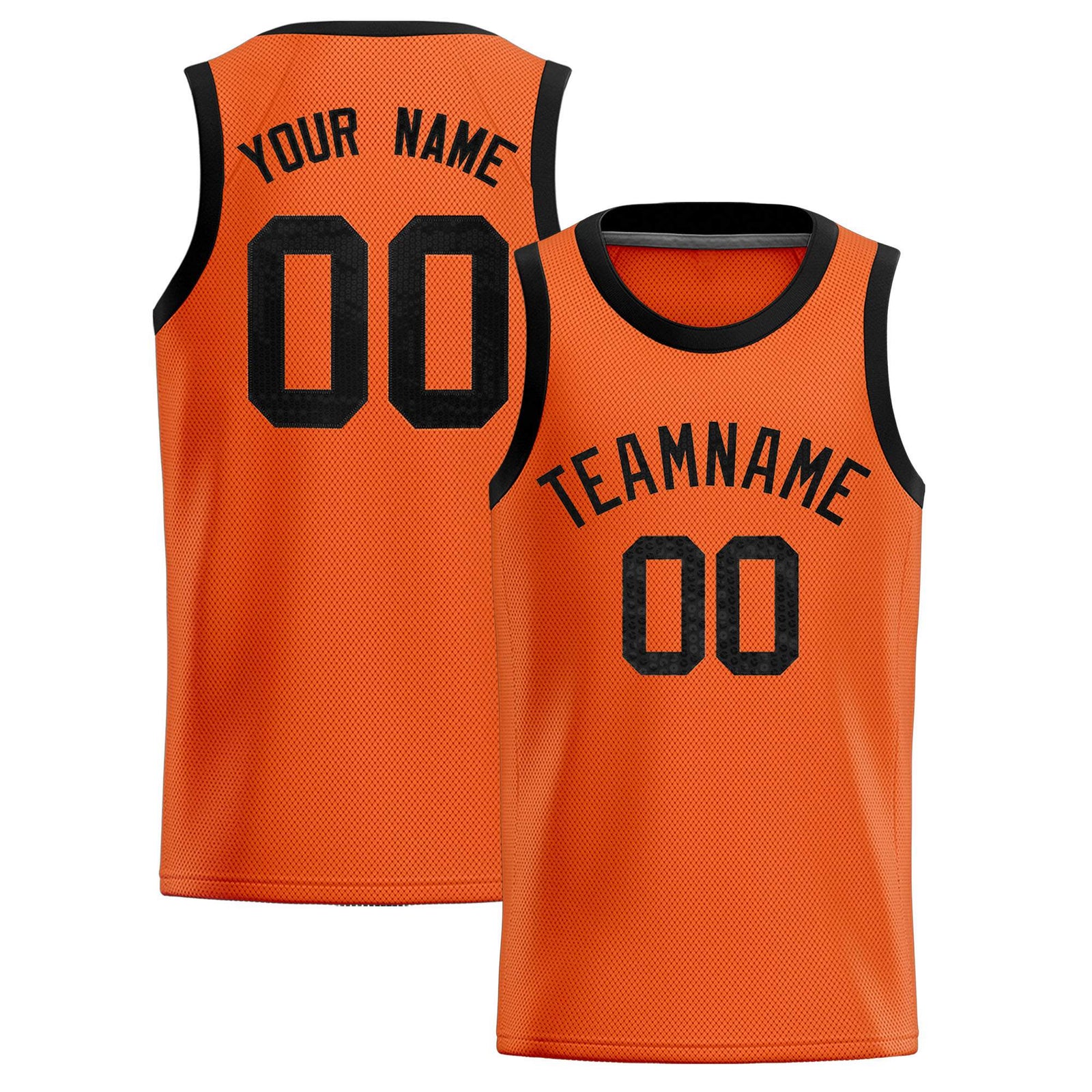 Custom Orange Sequined Tops Athletic Basketball Jersey