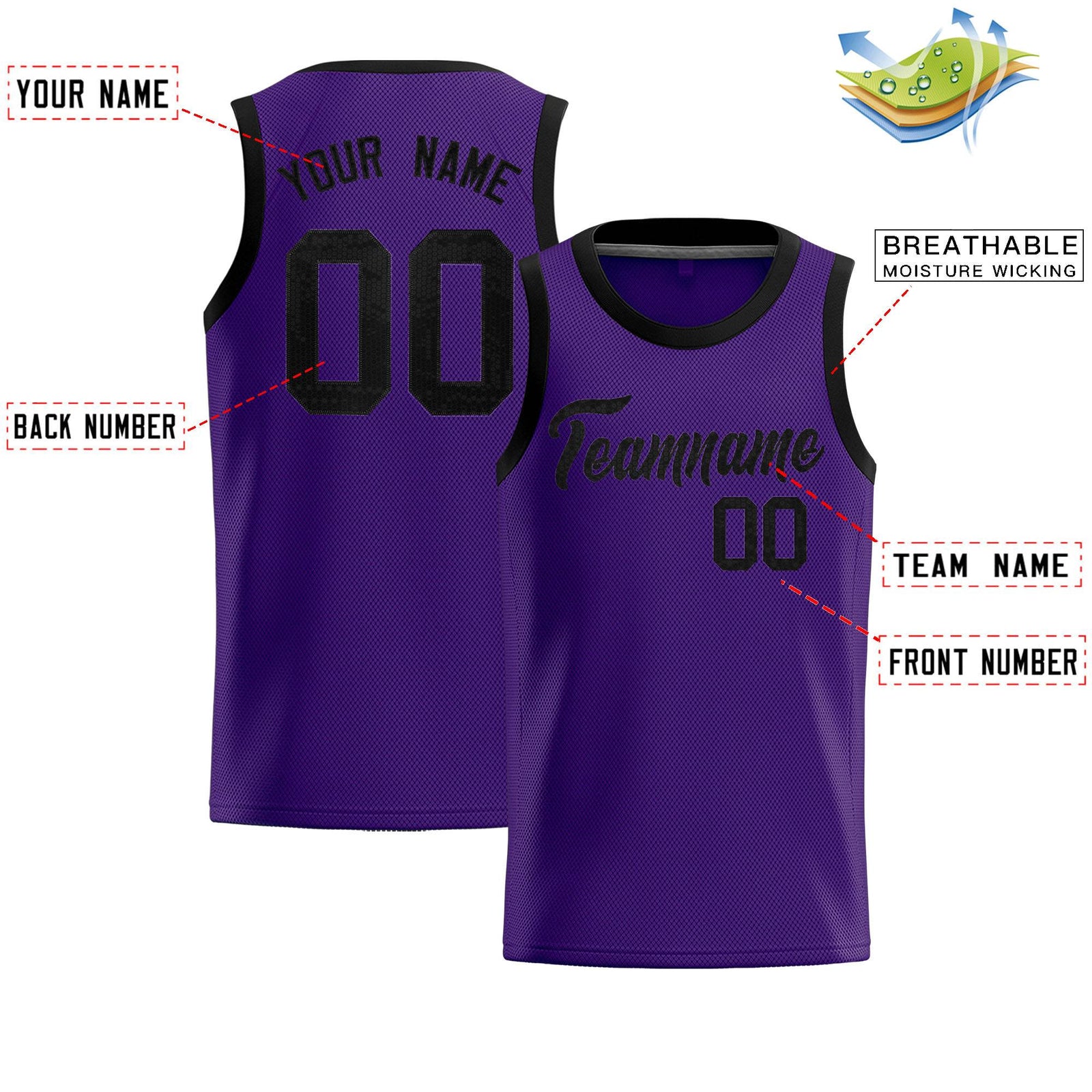Custom Purple Sequined Tops Athletic Basketball Jersey