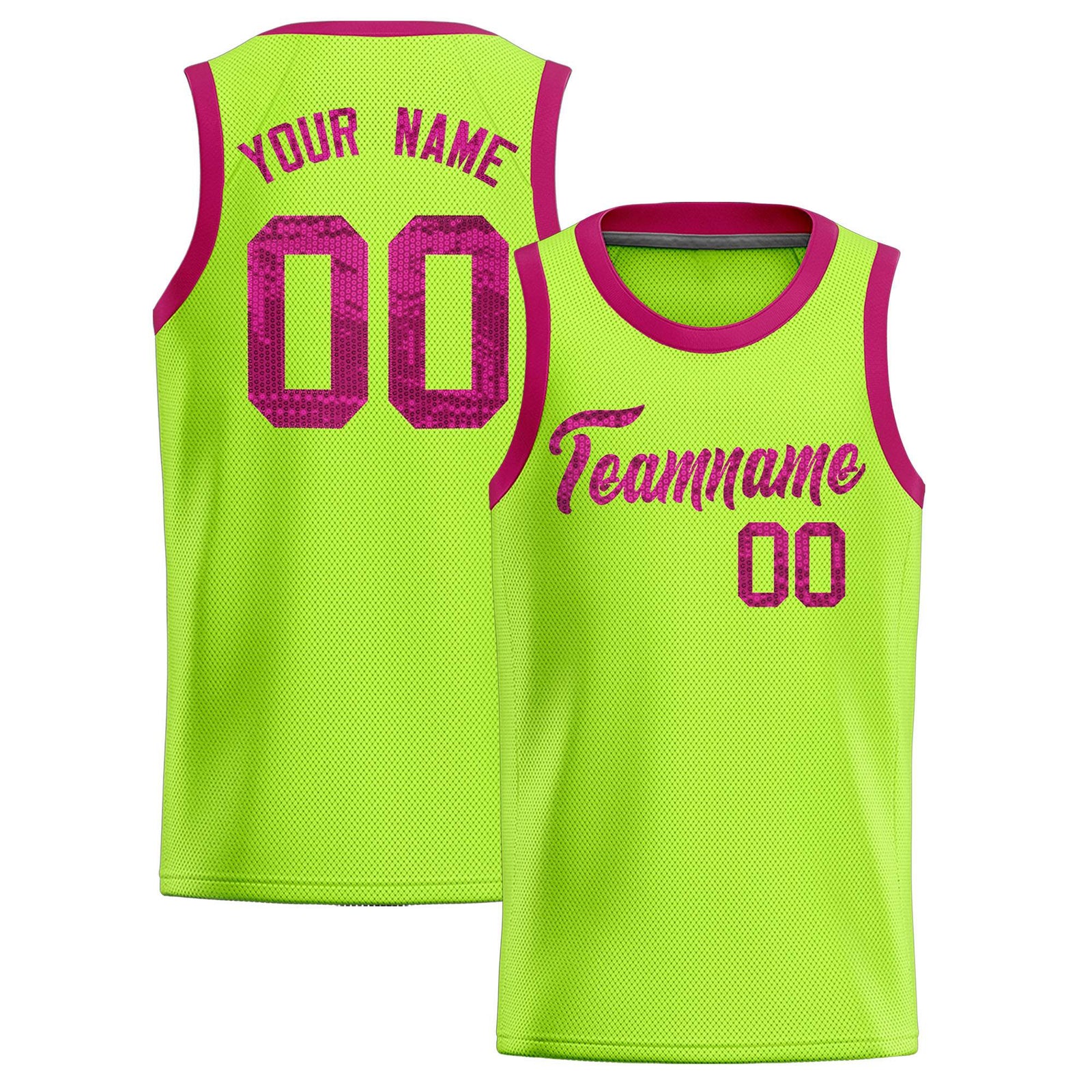 Custom Kelly Green Sequined Tops Athletic Basketball Jersey