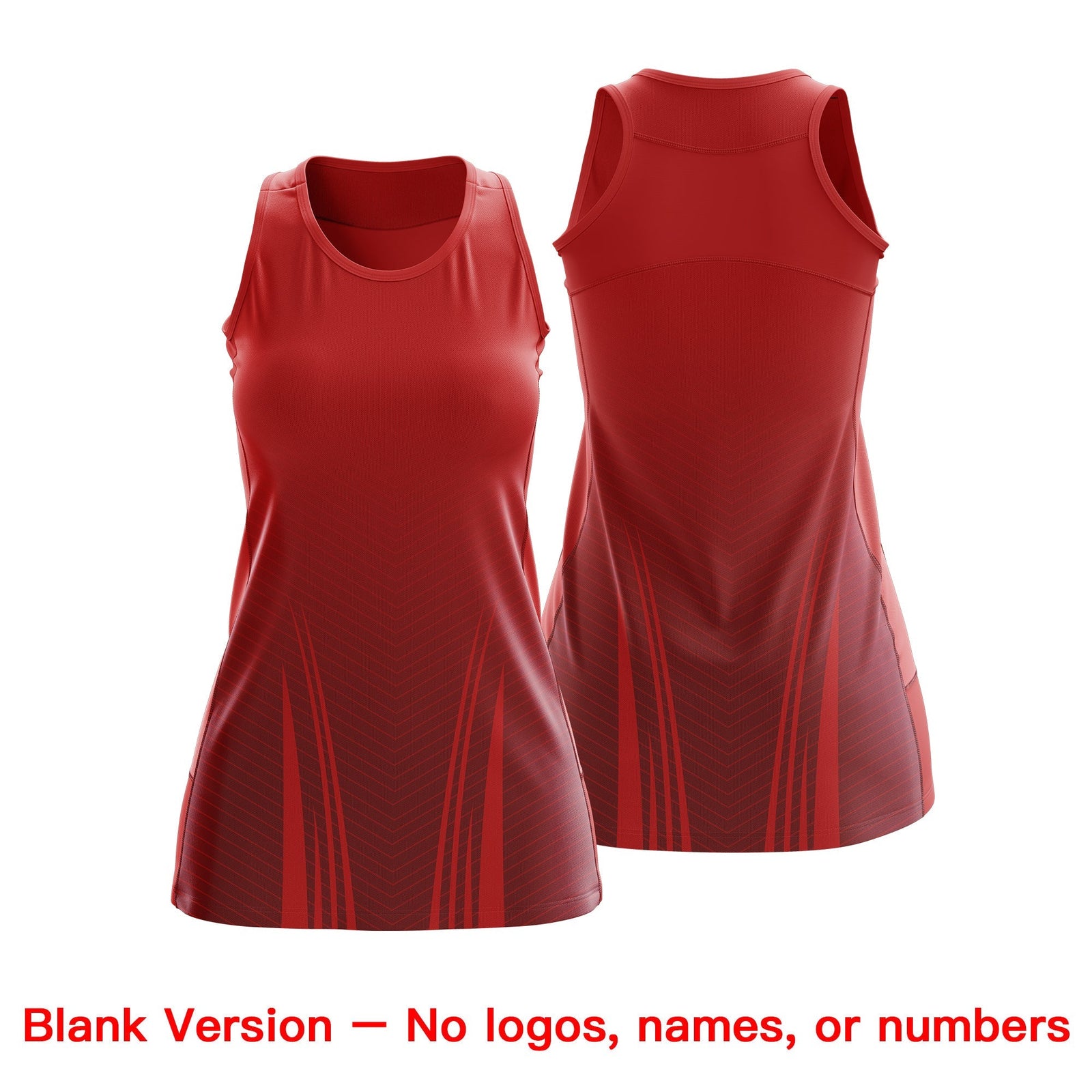 Custom Women Netball Dress | Red Crimson V-Shaped Pinstripes Uniform with Name & Number
