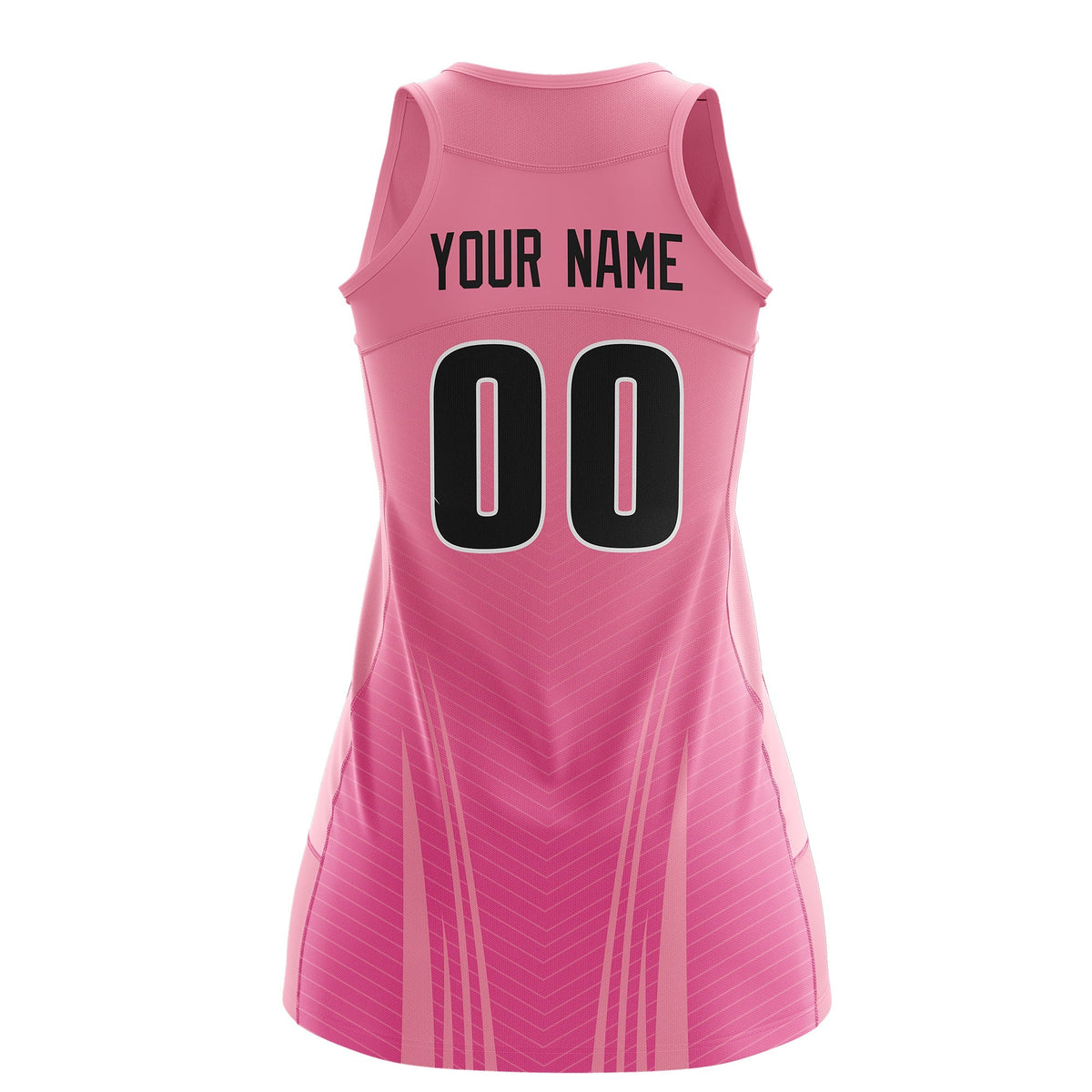 Custom Netball Dress Light Pink Pink for Women with V-Shaped Pinstripes Personalized Team Uniform