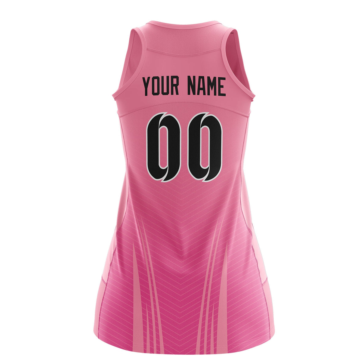 Custom Netball Dress Light Pink Pink for Women with V-Shaped Pinstripes Personalized Team Uniform