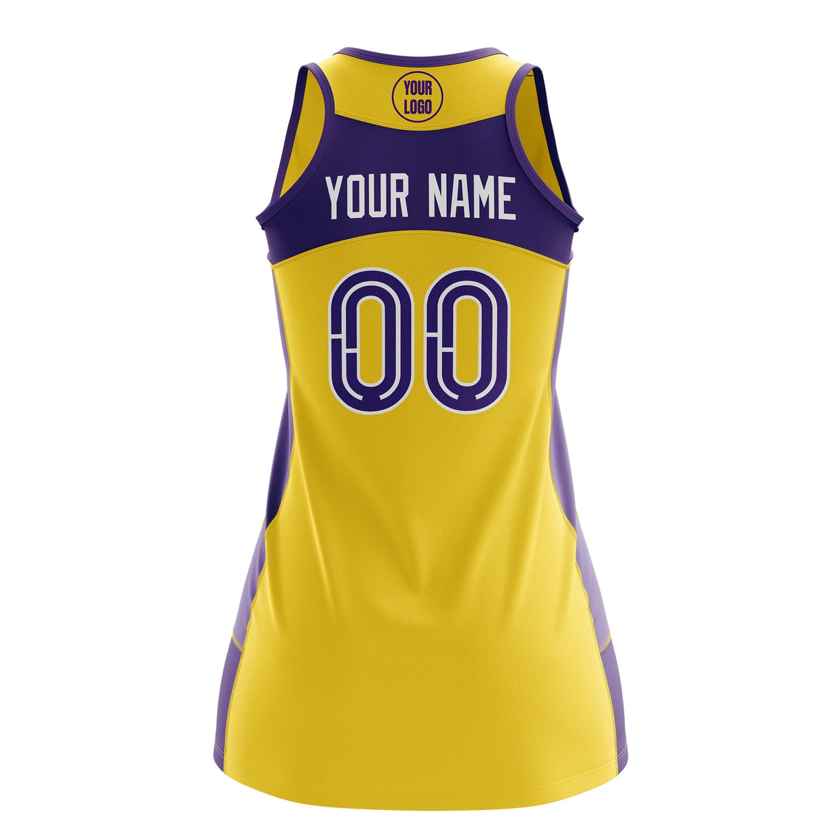 Custom Netball Dress | Gold Purple Classic Style Two-Tone Match Day Uniform