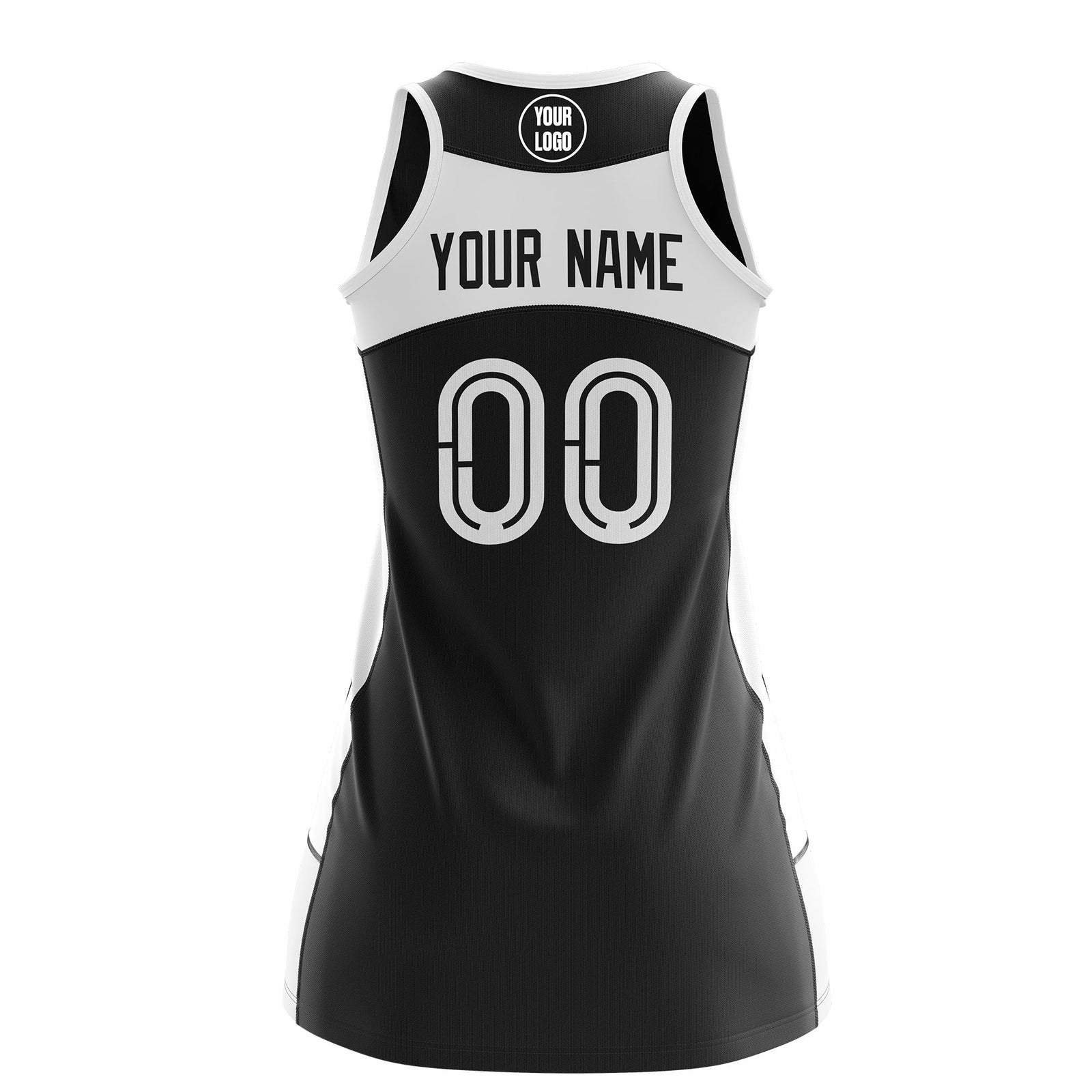 Custom Netball Dress | Black White Classic Style Two-Tone Professional Team Uniforms