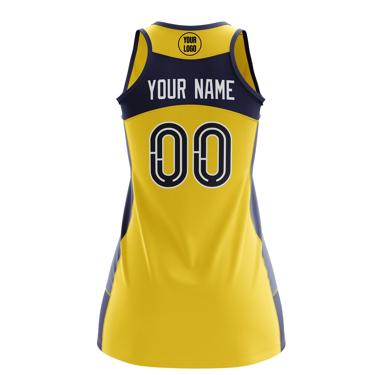 Custom Netball Dress | Gold Navy Classic Style Two-Tone Professional Team Uniforms