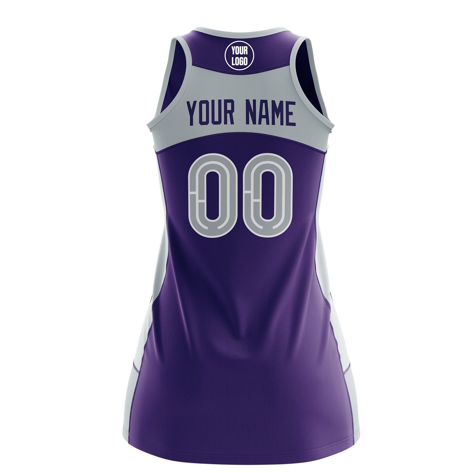 Custom Netball Dress | Purple Silver Classic Style Two-Tone Breathable Performance Sportswear