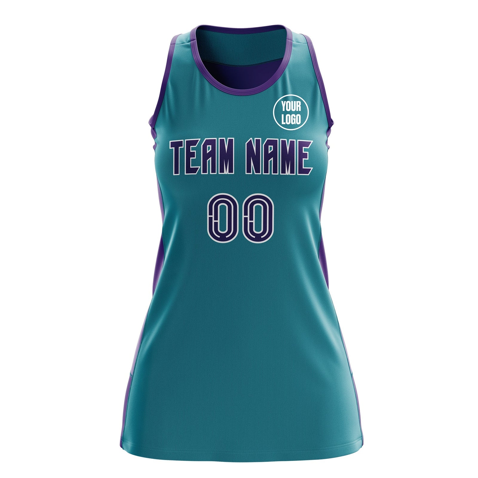 Custom Netball Dress | Teal Purple Classic Style Two-Tone Match Day Uniform
