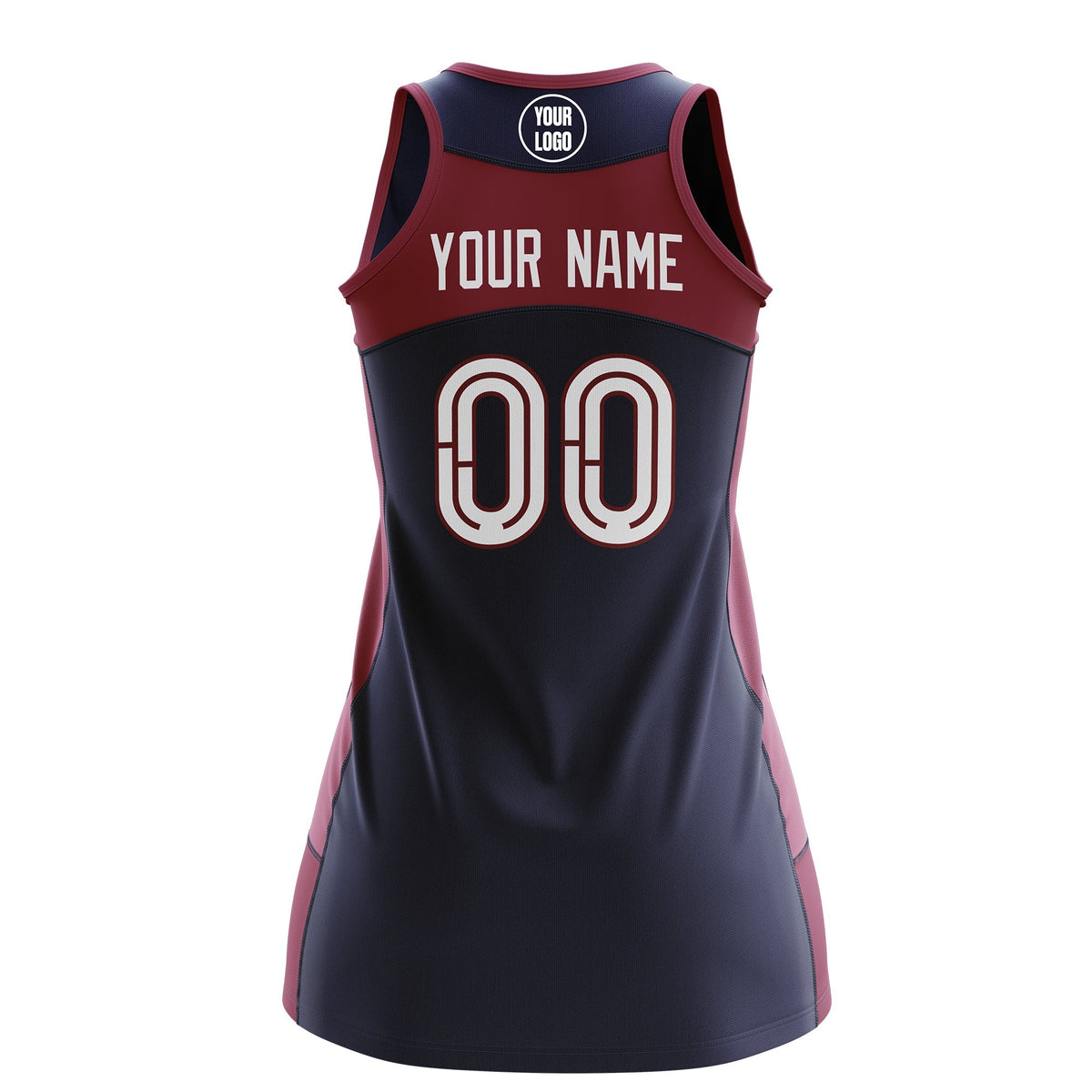 Custom Netball Dress | Navy Crimson Classic Style Two-Tone Professional Team Uniforms