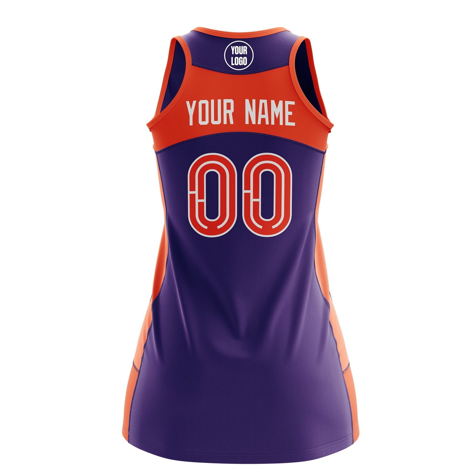 Custom Netball Dress | Purple Orange Classic Style Two-Tone Breathable Performance Sportswear