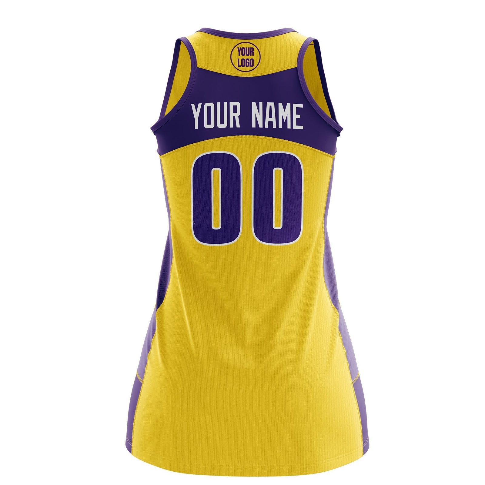 Custom Netball Dress | Gold Purple Classic Style Two-Tone Match Day Uniform